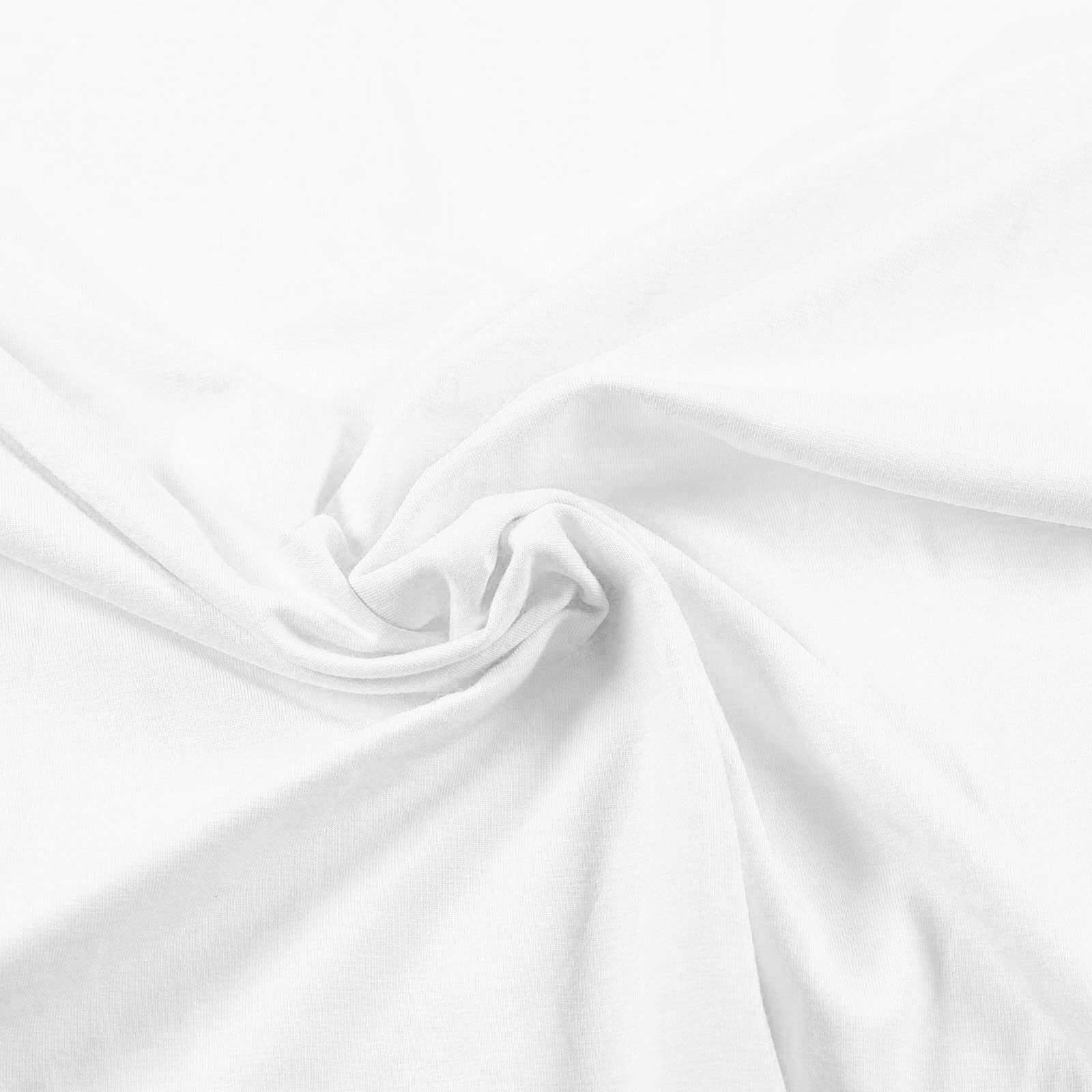 maDDma Stoff 0,5m Meterware Jersey Stoff Uni für Freizeitkleidung ca. 148cm breit, weiß