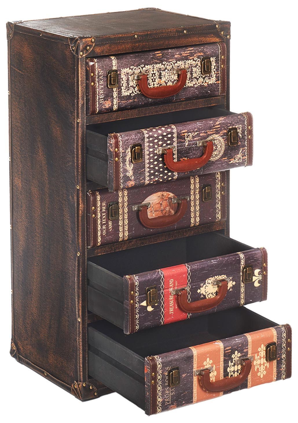 Kobolo Regal Kommode TAFARI aus MDF mit bedrucktem Kunstleder günstig online kaufen