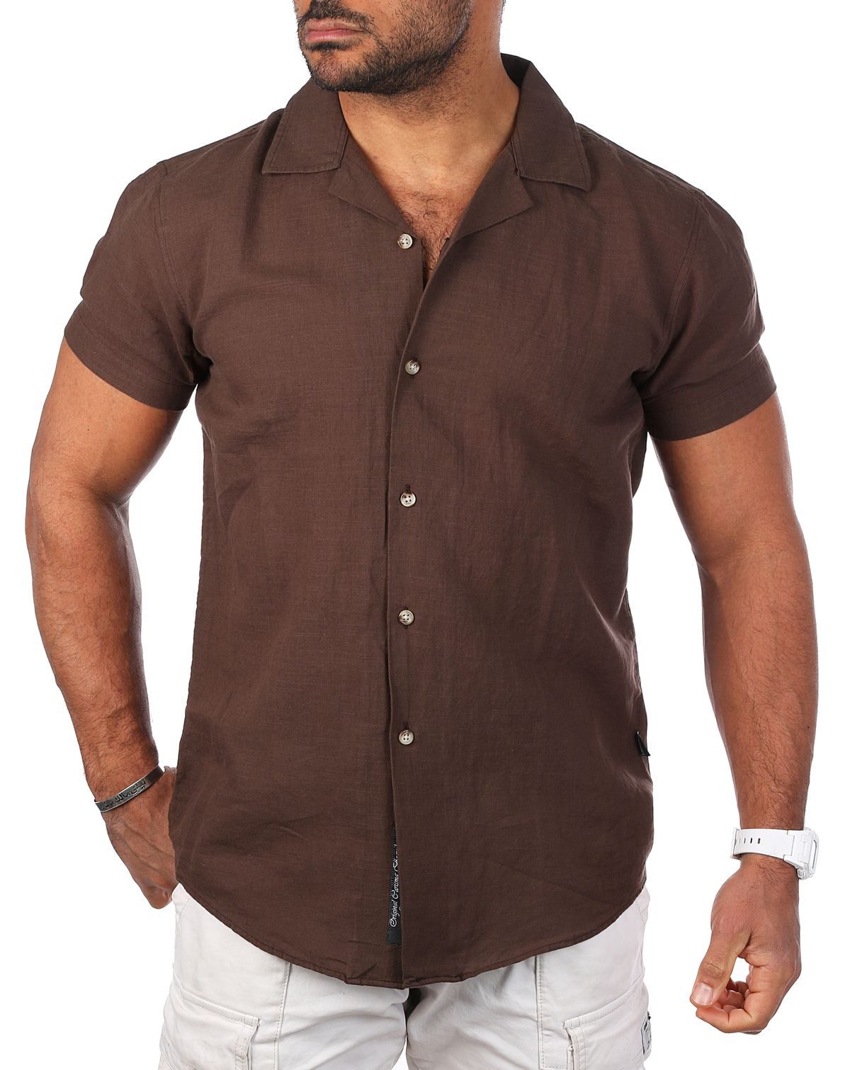 CARISMA Kurzarmhemd Herren Leinen Baumwoll Mix Casual Hemd 9212 Regular Kur günstig online kaufen