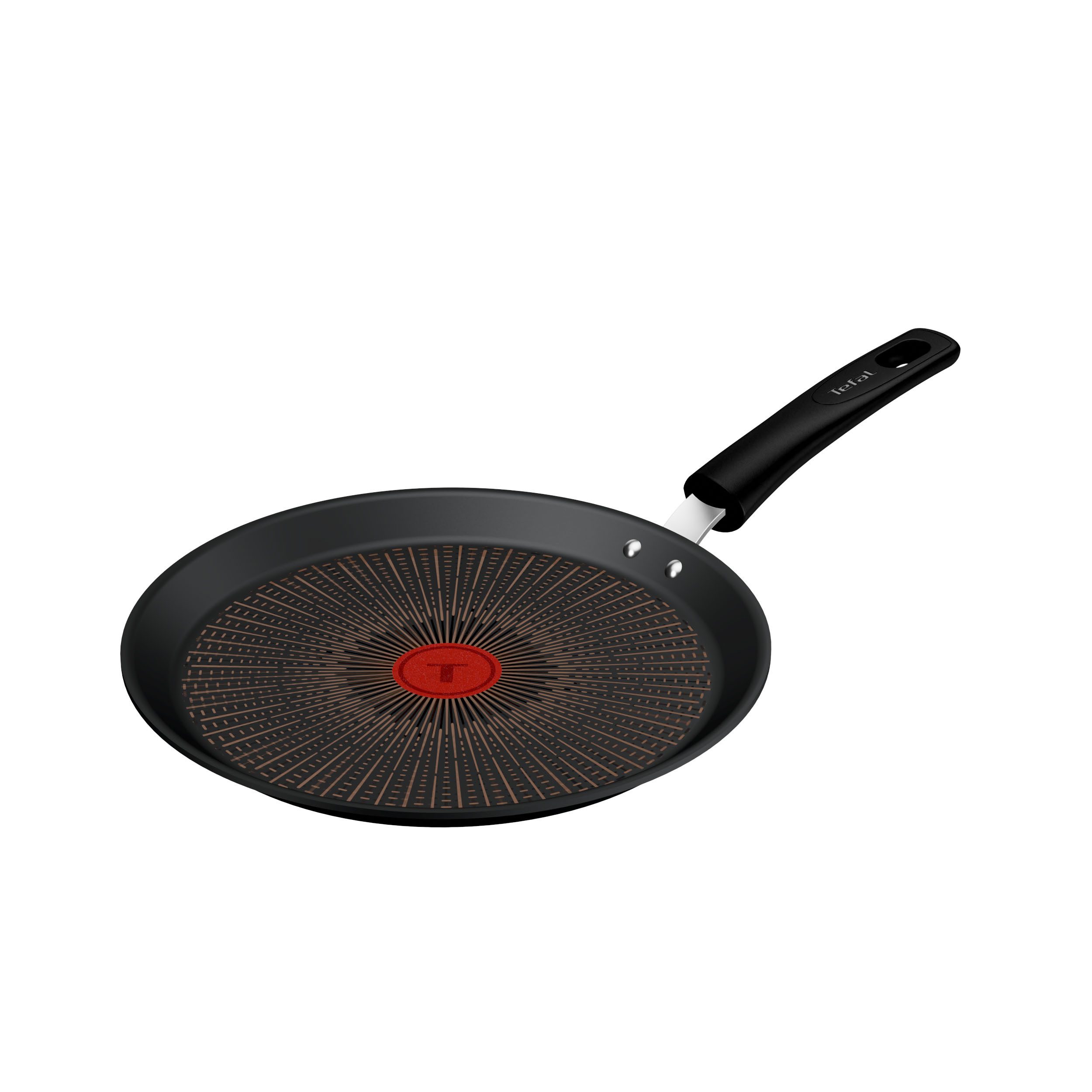 Tefal Crêpepfanne Experience, Aluminium (1-tlg., 1x Crêpepfanne 25 cm), FusionCore Antihaftversiegelung, Induktion, Temperaturanzeiger