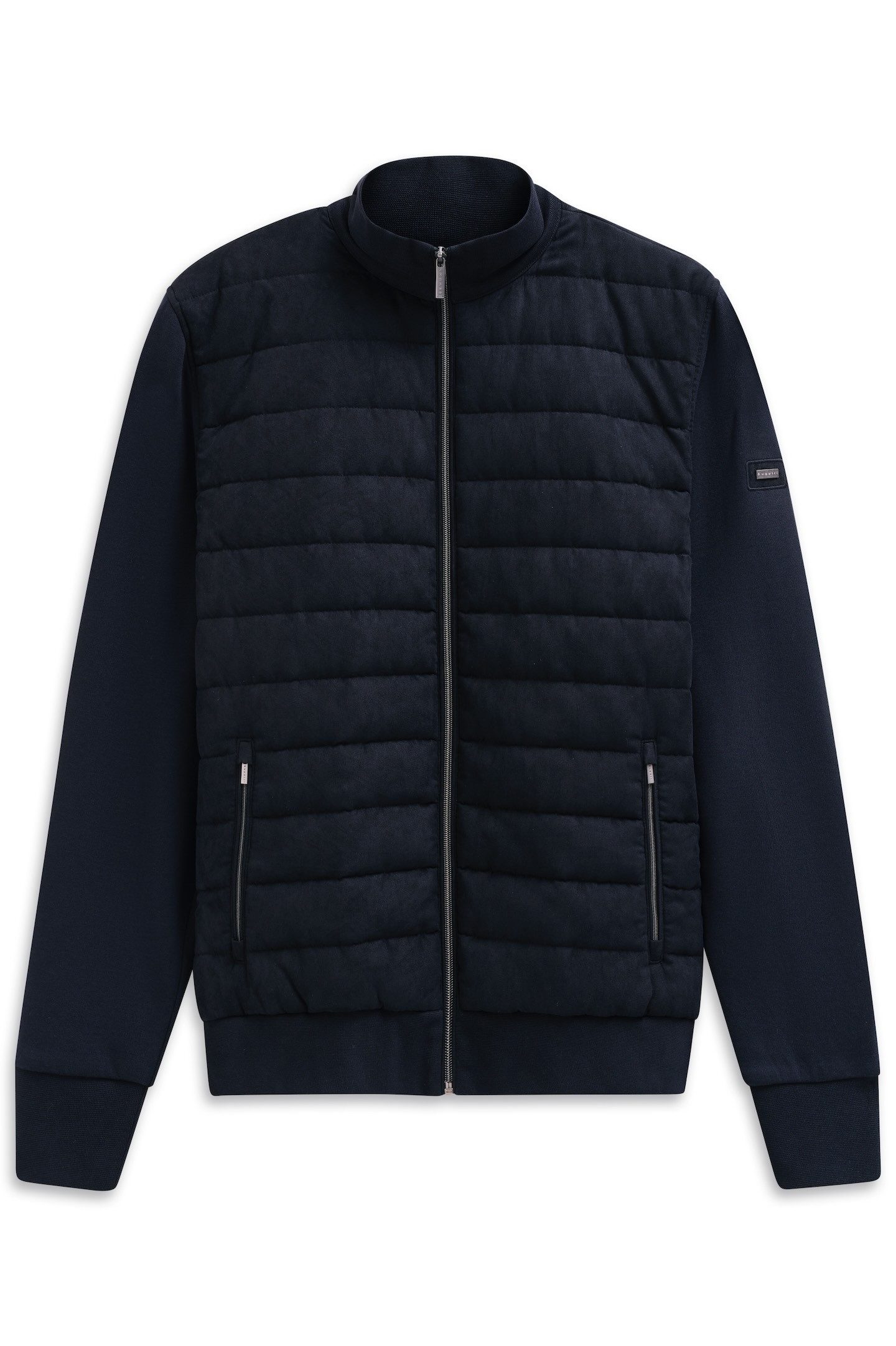 bugatti Sweatjacke Regular Fit mit Quersteppung aus einem Baumwollmix