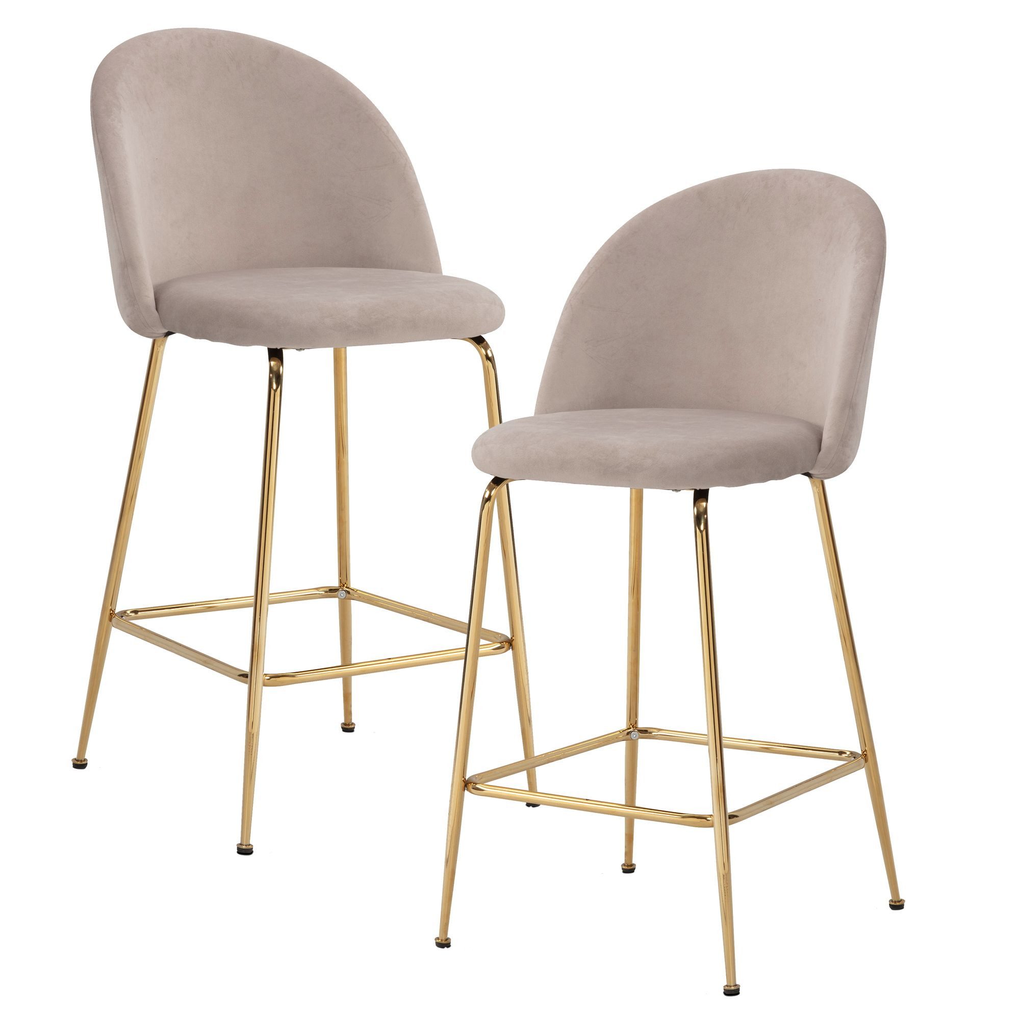 FINEBUY Barhocker FB59796 (Samt Beige Hocker günstig online kaufen