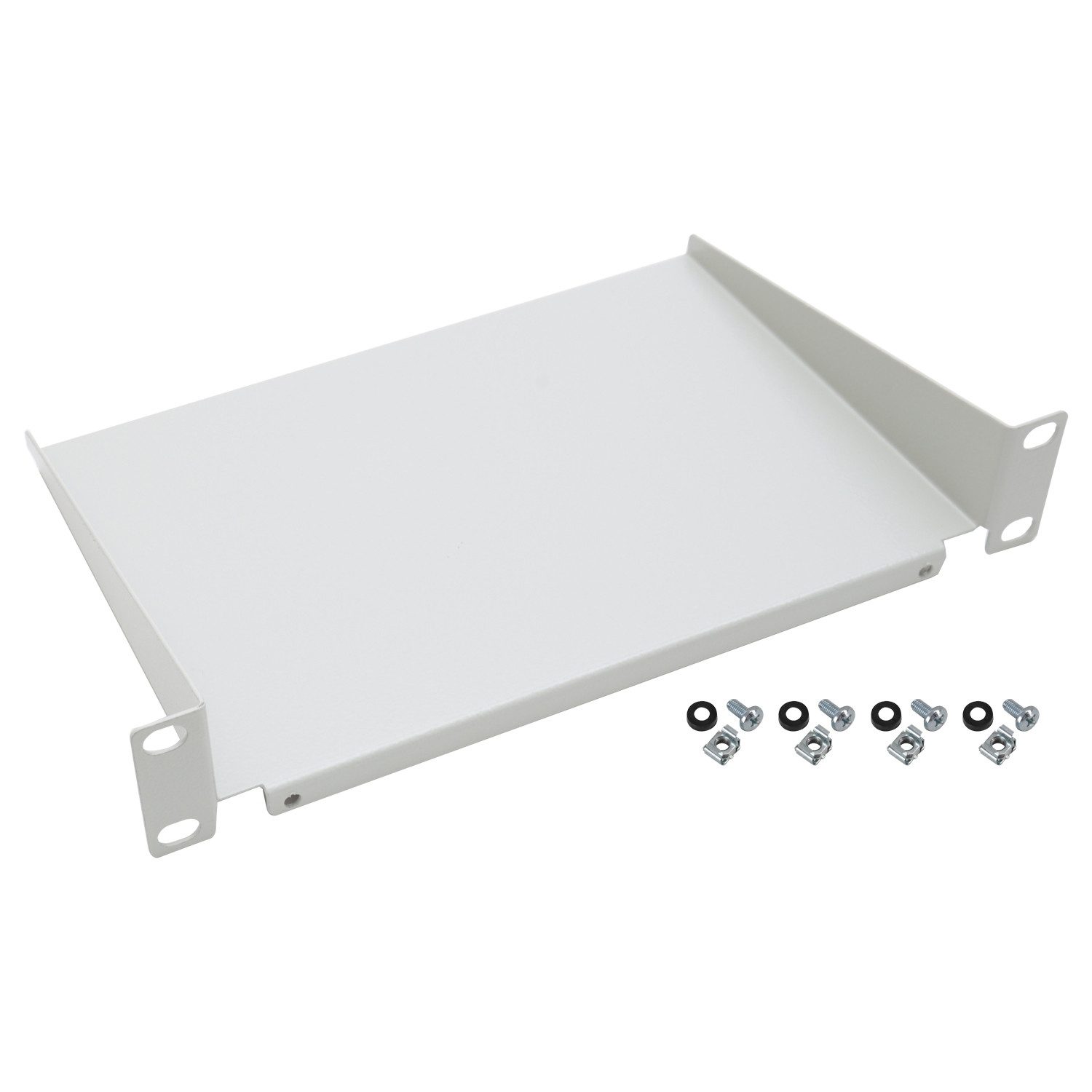 HMF Serverschrank Fachboden für Serverschrank, 10 Zoll, 1 HE, 150 mm Tiefe, Lichtgrau
