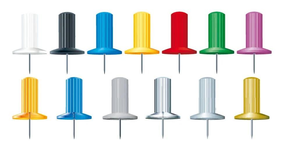 EXACOMPTA Pinnnadel Blisterbox 100x Pinnwandnadeln Papic Ø10mm Spitze 7mm sortiert 14996E, Stossnadeln und Reissnägel