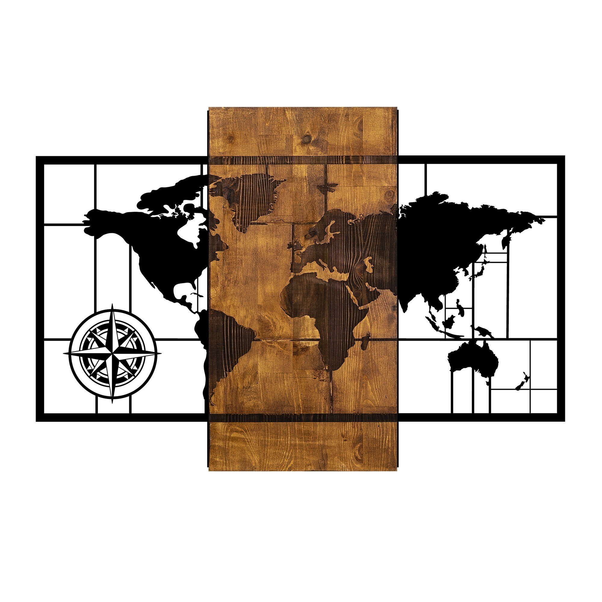 Wanddekoobjekt 50% WOOD (Thickness: 3 cm) / 50% METAL, 58 x 85 cm L1330