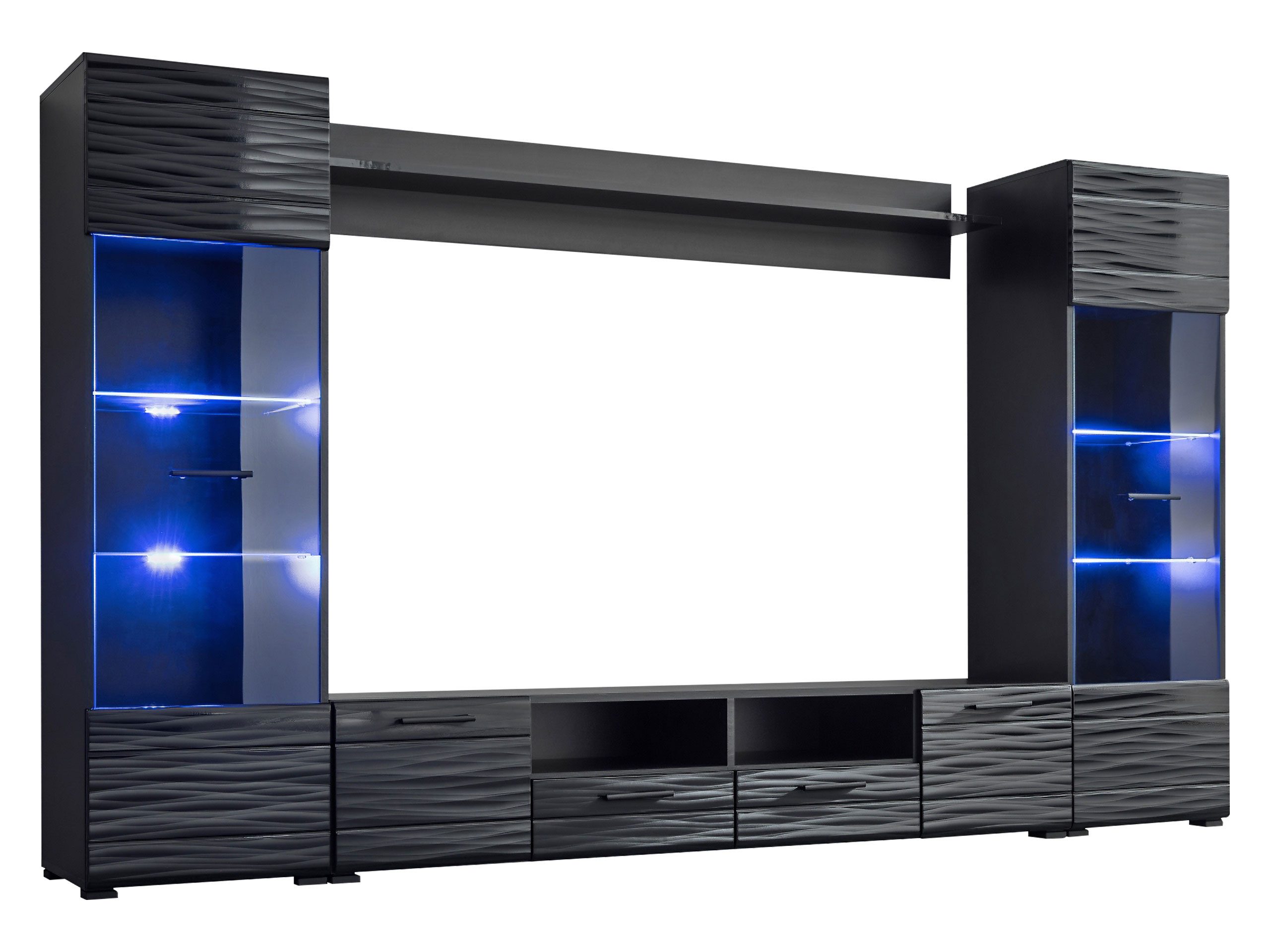 MIRJAN24 Wohnwand Modica, (4er-Set, 2x Vitrine, TV-Lowboard, Wandregal), mi günstig online kaufen