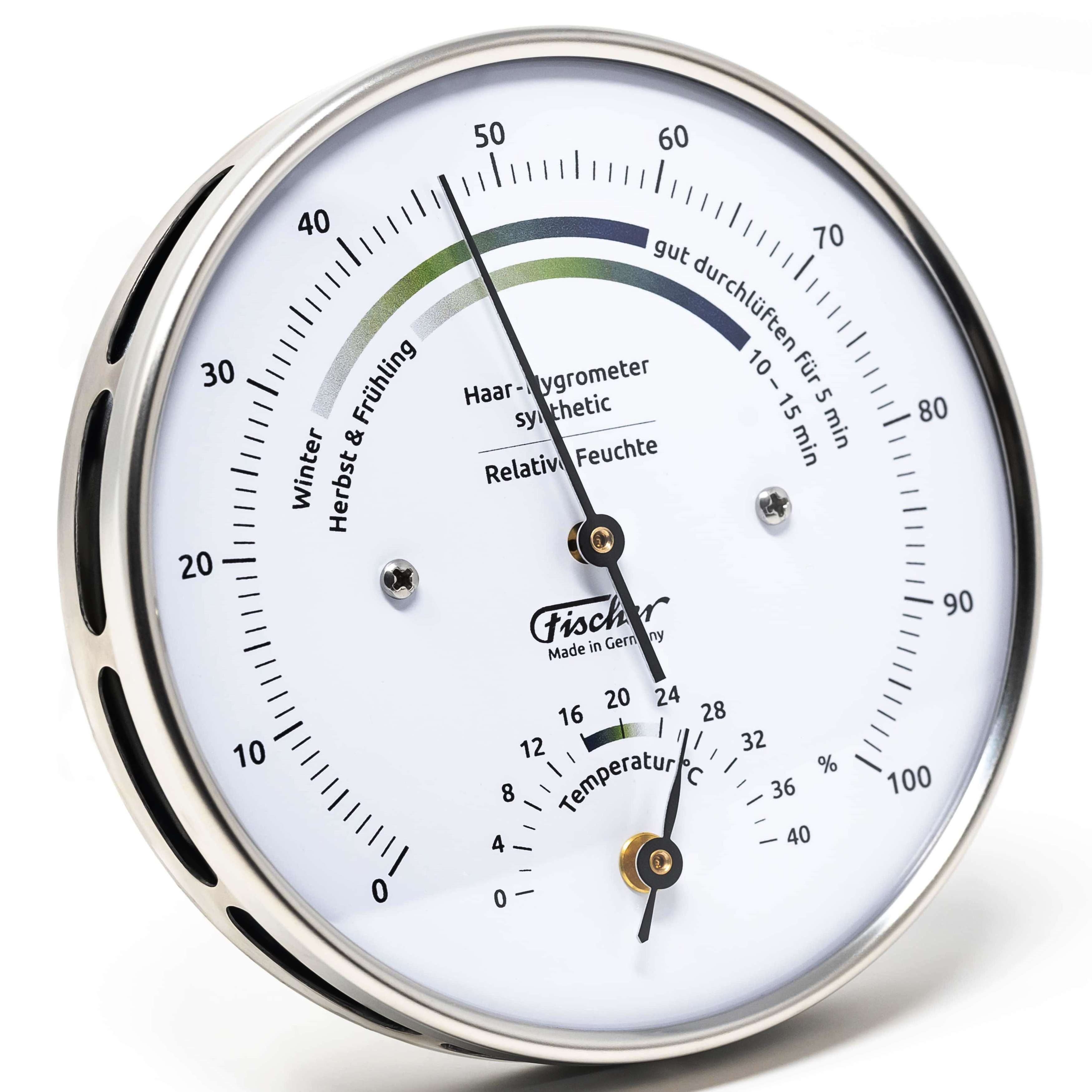 Fischer Klimamesser Fischer 122.01HT Wohnklima-Hygrometer mit Thermometer Made in Germany