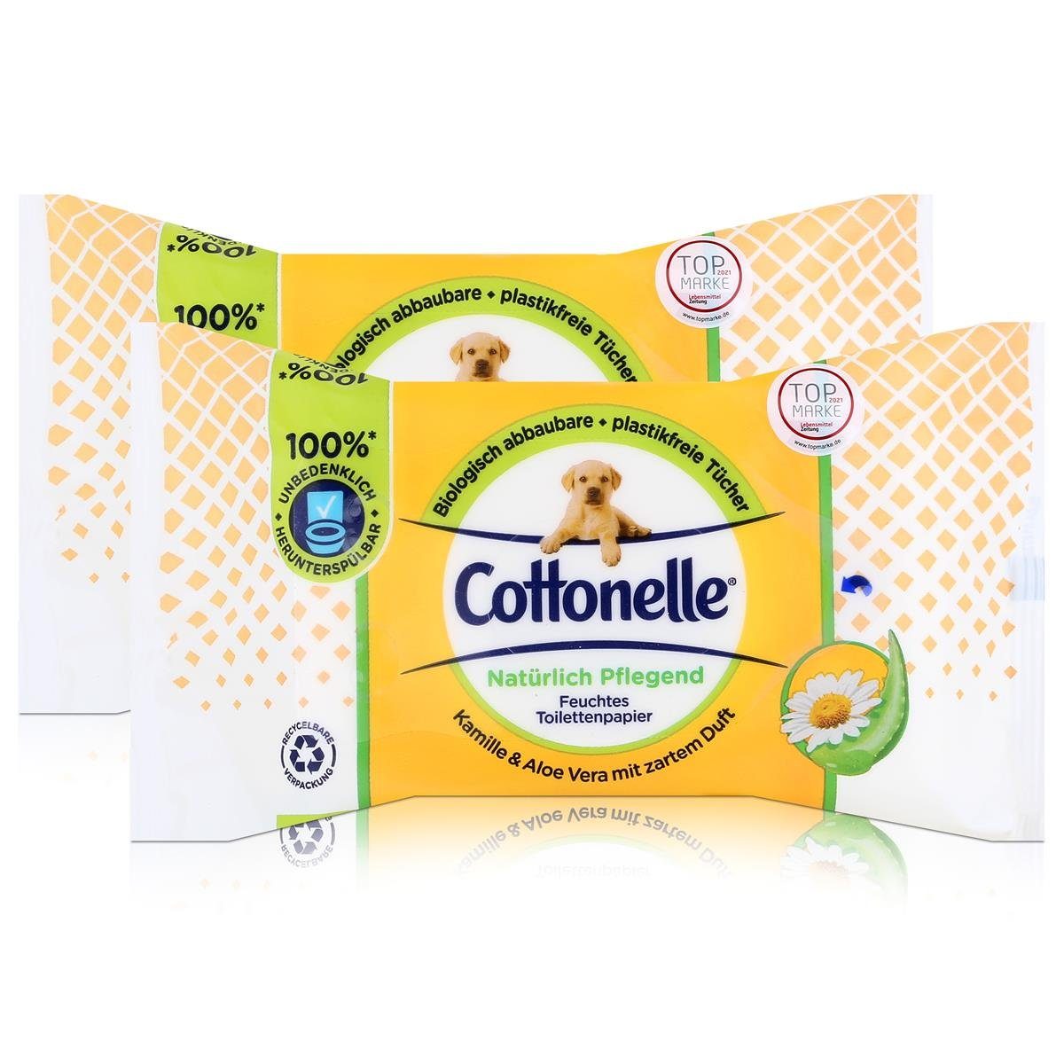 Cottonelle® feuchtes Toilettenpapier Cottonelle feuchtes Toilettenpapier Kamille & Aloe Vera 42 Tücher (2er