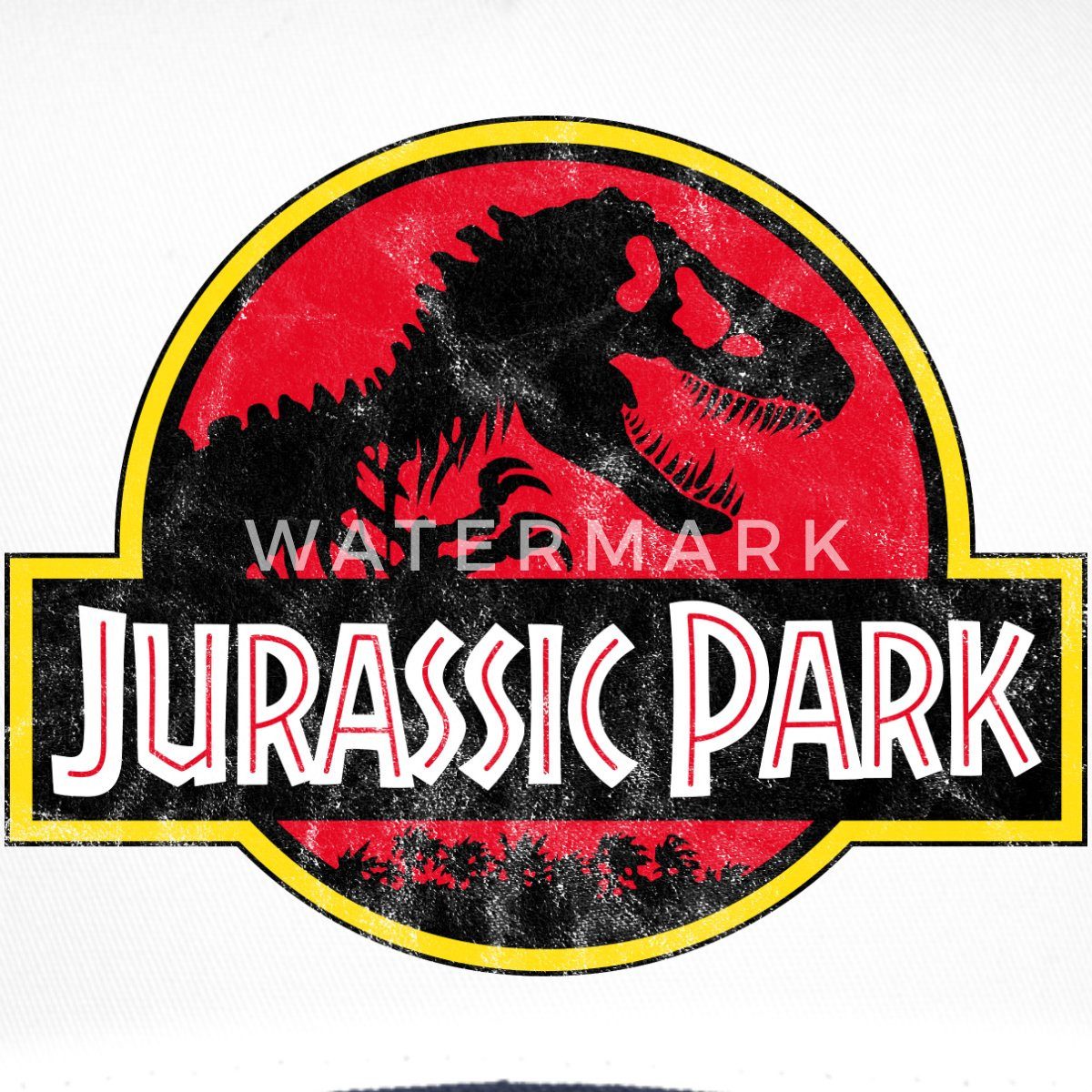 Spreadshirt Trucker Cap Jurassic Park Klassisches Logo In Rot Mit T-Rex Trucker Cap (1-St)
