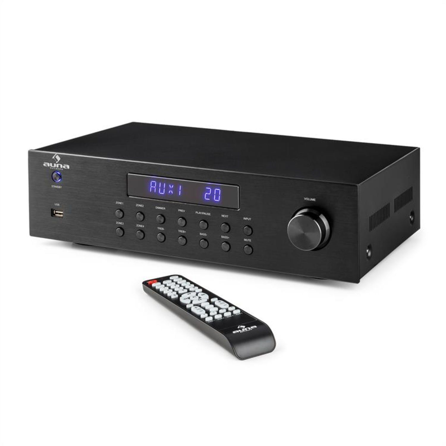 (Anzahl Kanäle: 4-Kanal, W) Schwarz AV2-CD850BT 400 Auna Audioverstärker