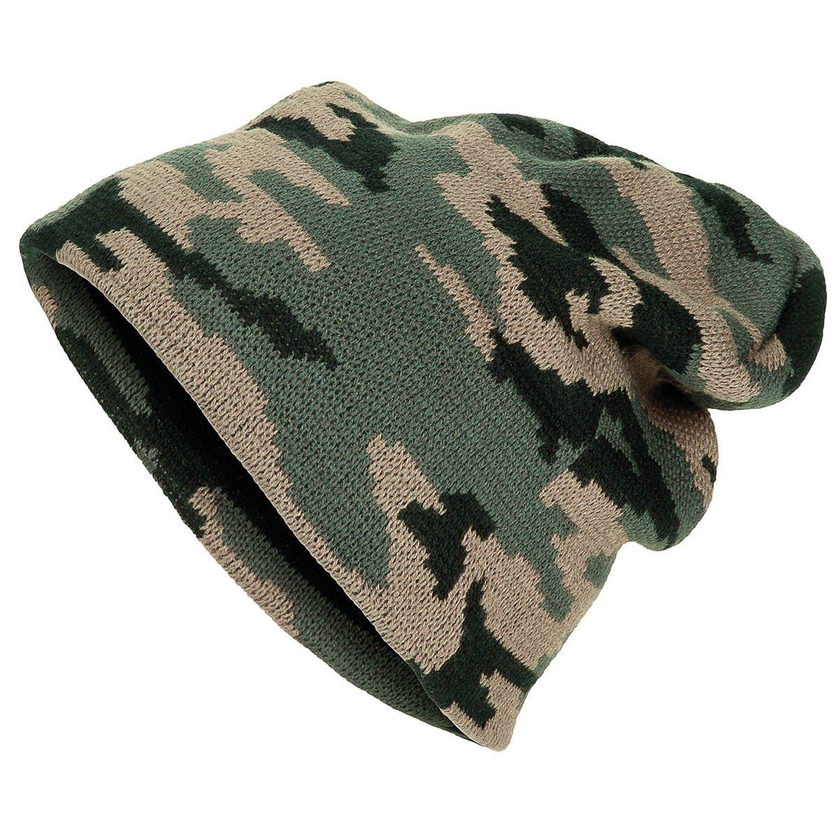 MFH Beanie Strickmütze, "Beanie", woodland, fein gestrickt