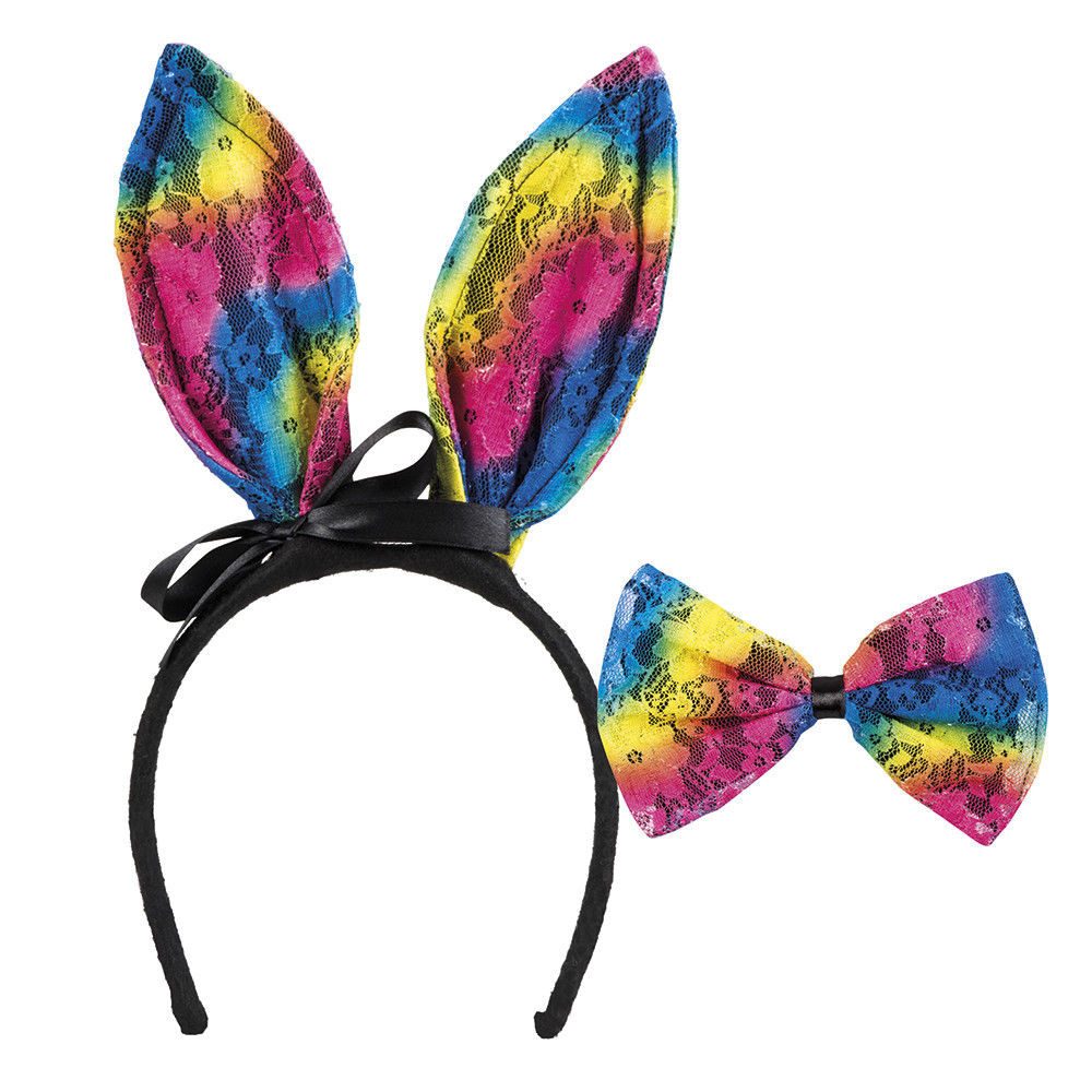 Kostüm Tiara Bunny Regenbogen
