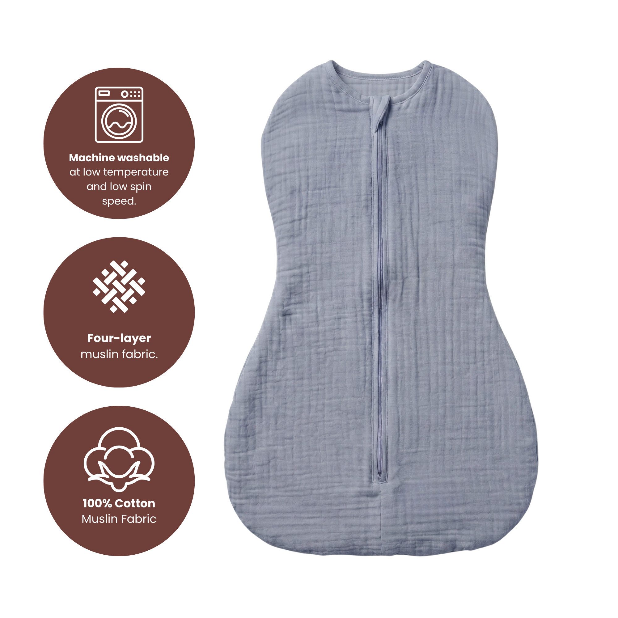Bebekevi Babyschlafsack Baby Kokon Puckschlafsack Neugeborene 2,5–4 kg, Geschlossene Ärmel, OEKO TEX Standard 100 – Bild 4 von 5