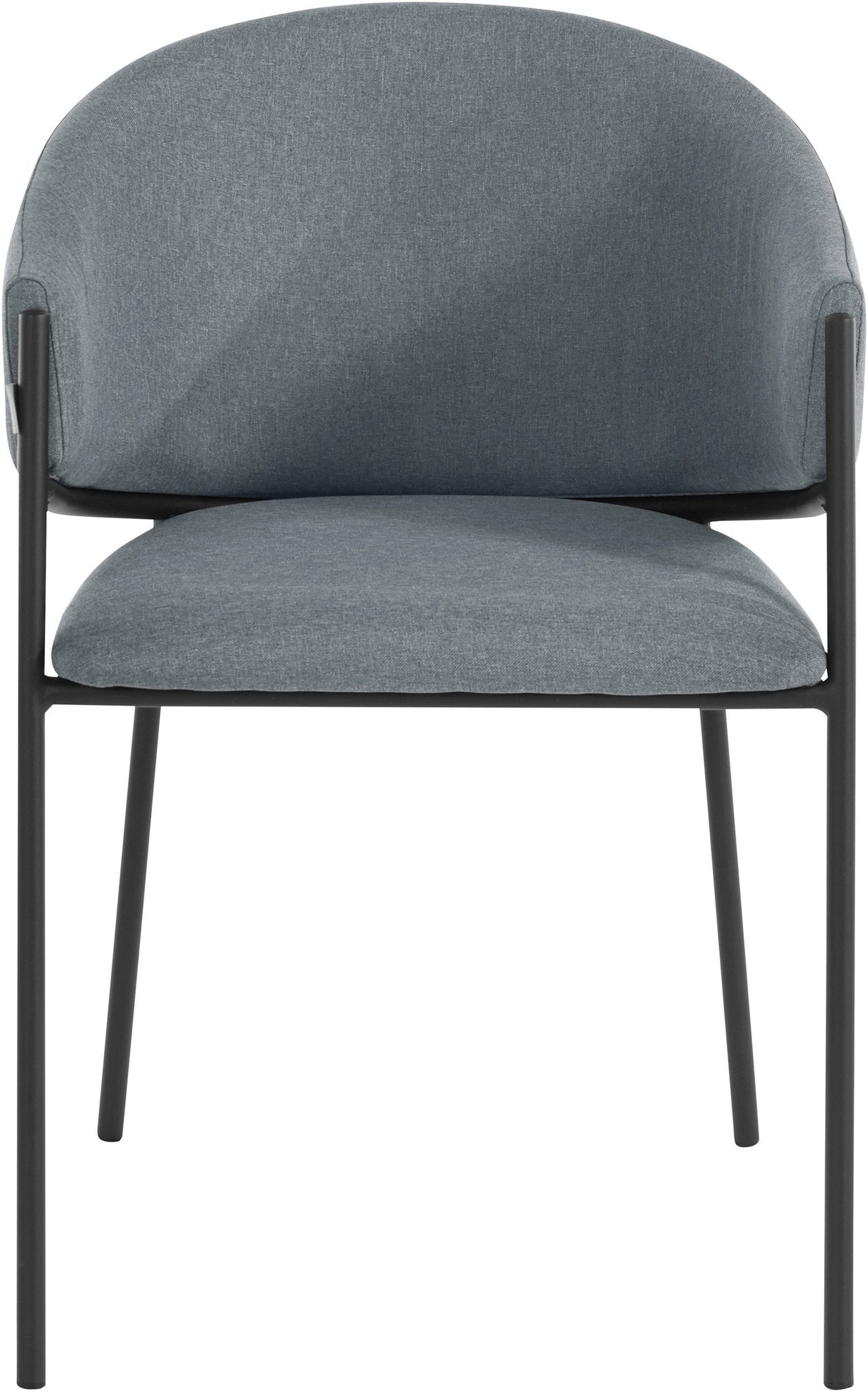 Sitzhöhe Armlehne, in Stoffbezug, Esszimmerstuhl (Set, grau cm loft24 48 Miriam Metallgestell St), mit 2 schwarz,