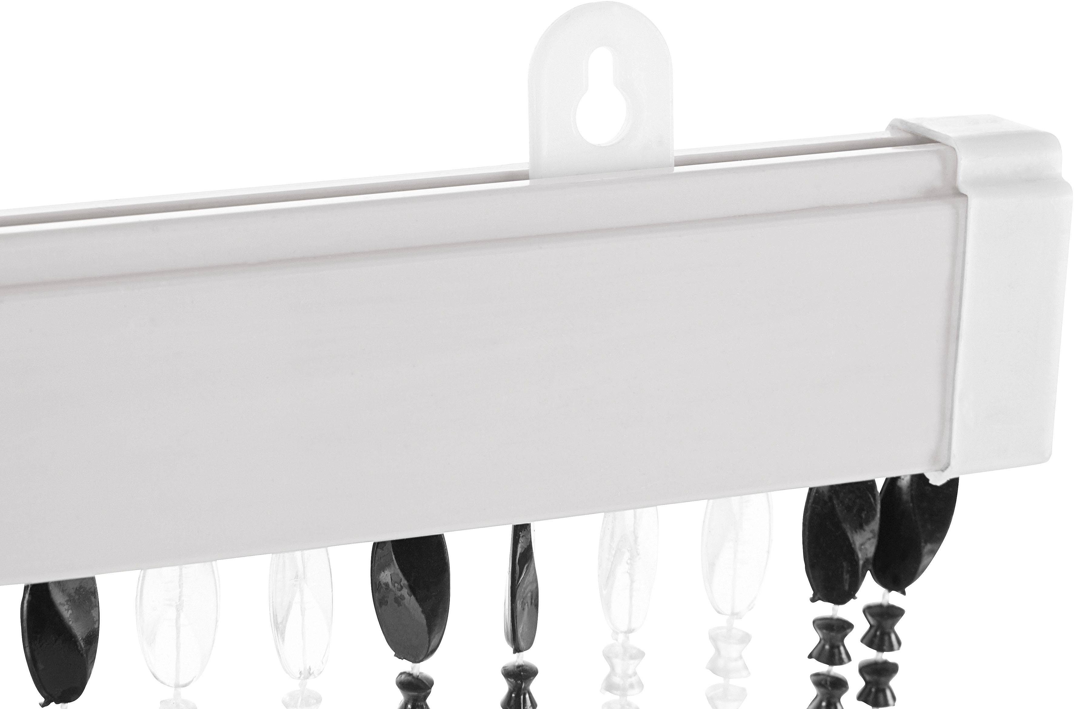 locker Türvorhang Pearl (1 St), Hakenaufhängung, halbtransparent, Kunststoff, transparent/schwarz, 72 Stränge