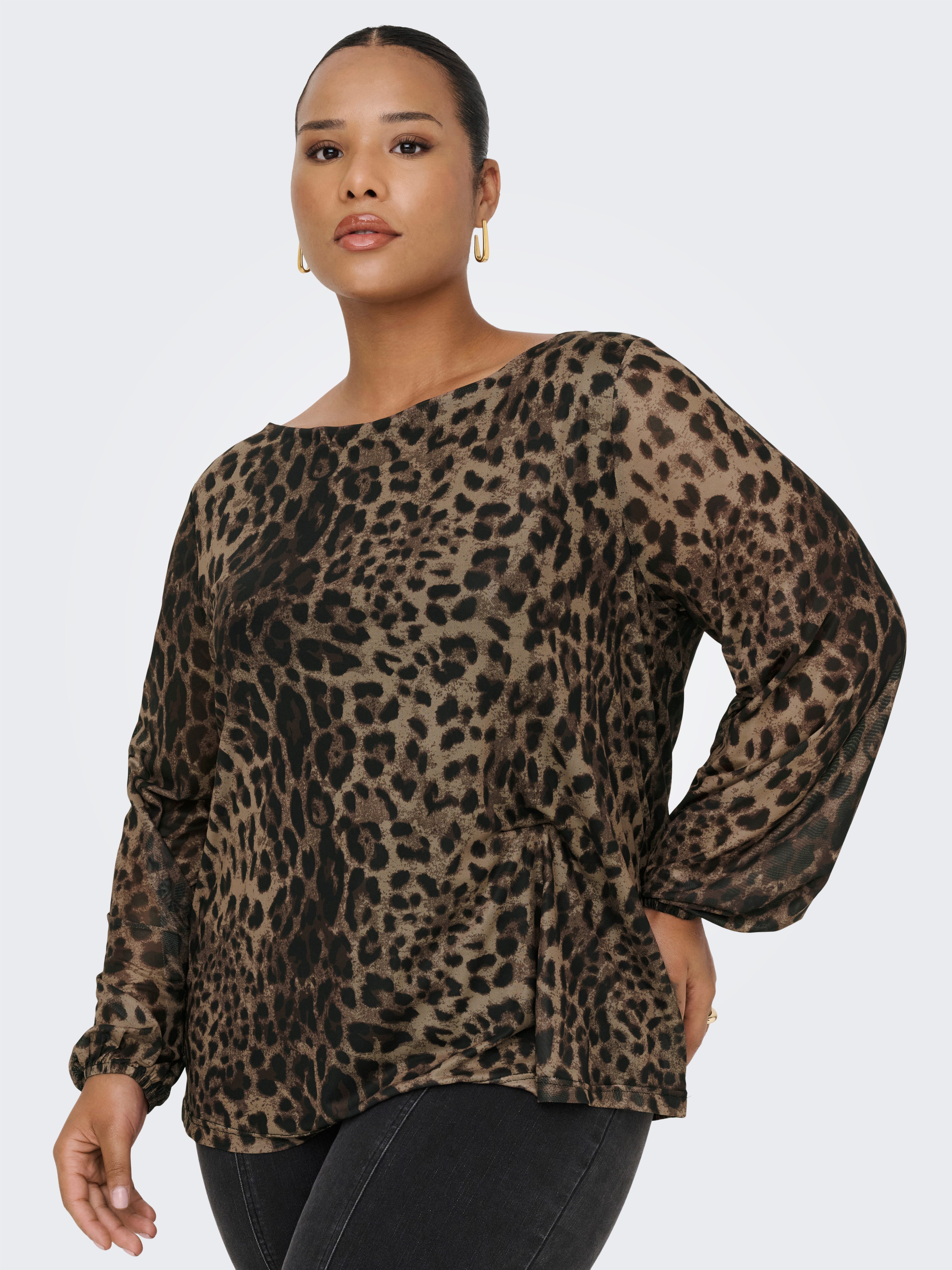 ONLY CARMAKOMA Langarmshirt CARFOREST LIFE L/S BOATNECK TOP JRS günstig online kaufen