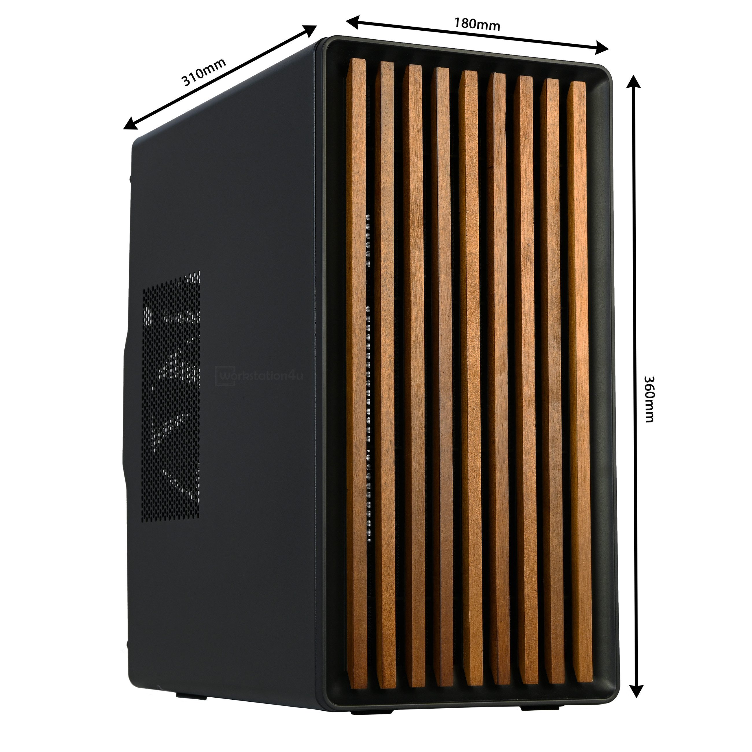 Workstation4u Wood Tower Business-PC (Intel Ultra 5 225, 16 GB RAM, 500 GB SSD, Luftkühlung)