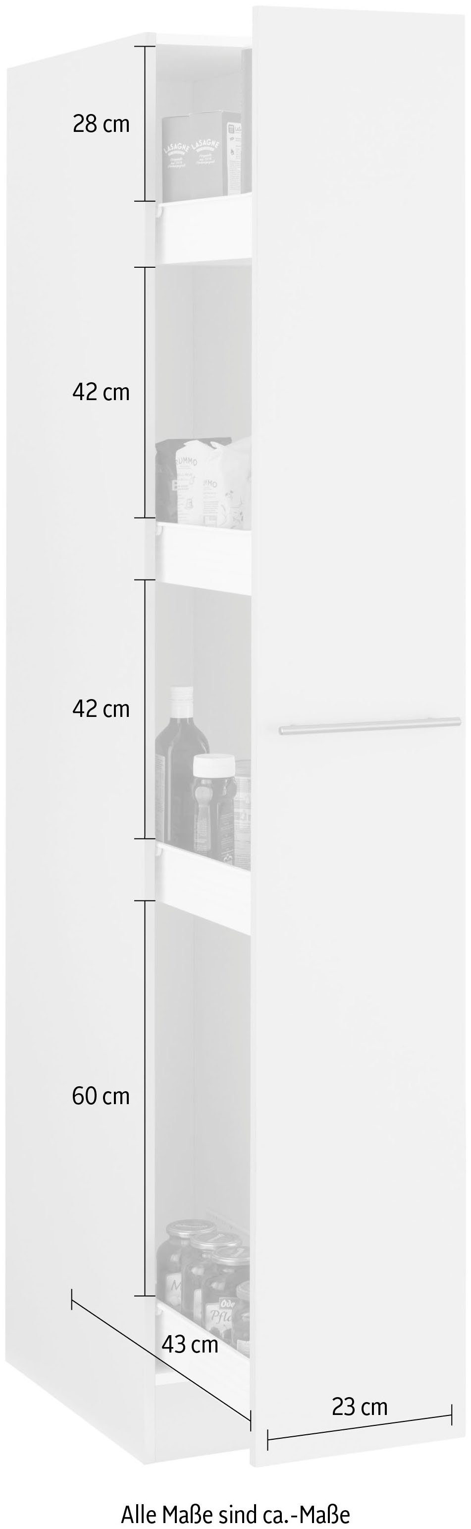 Unna 4 | mit Vanille vanille/vanille Ablagefächern wiho Küchen Apothekerschrank Auszug