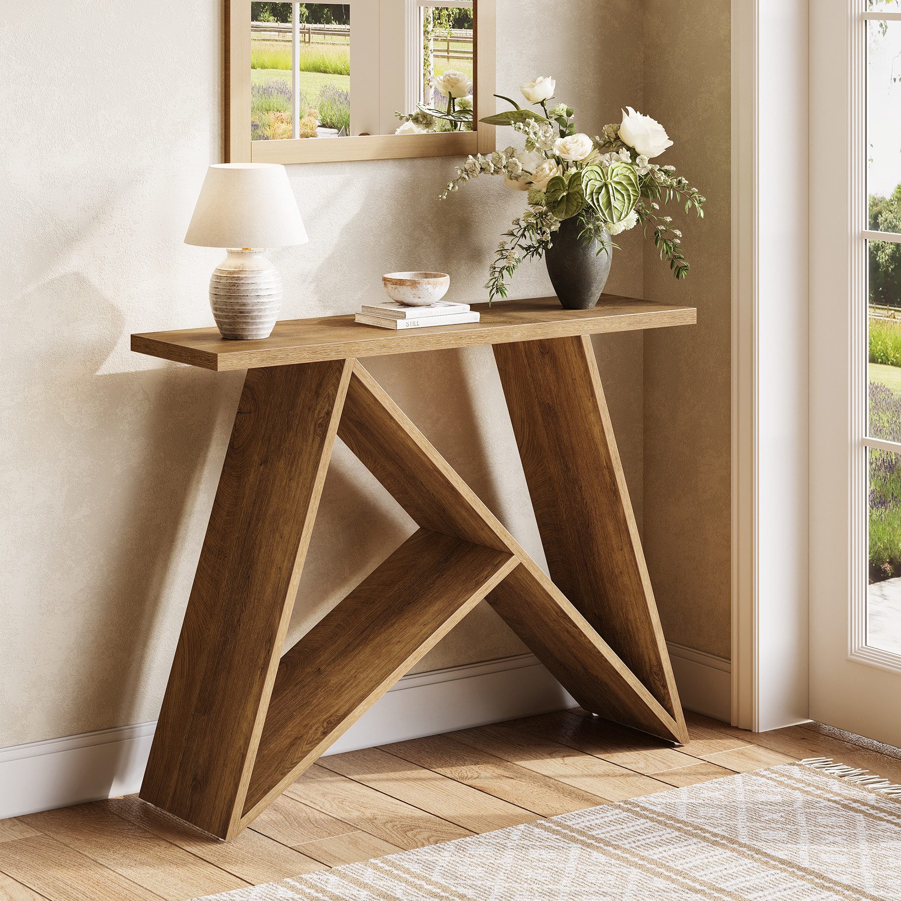Tribesigns Konsolentisch 105 cm Eingangstisch, schmaler Bauernhaus Sofatisc günstig online kaufen