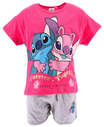 Lilo & Stitch T-Shirt & Shorts Stitch & Angel (2-tlg) Mädchen Sommeroutfit Gr. 116 - 152 cm