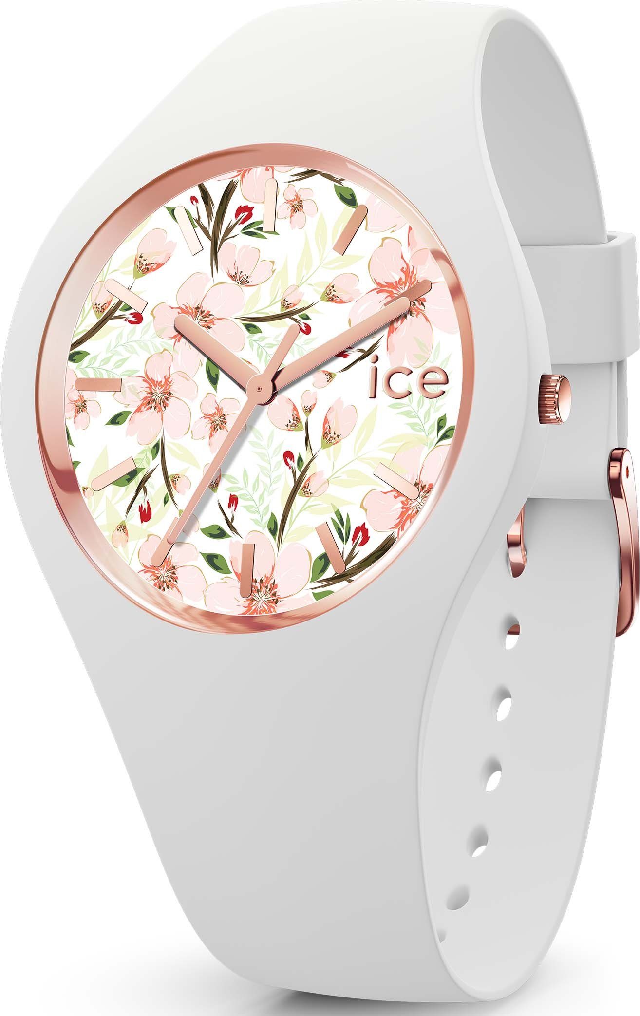 ice-watch Quarzuhr ICE- flower- White sage M, 020516 rosa, weiß