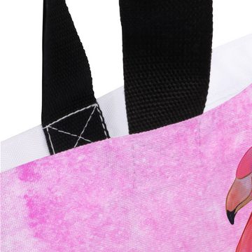Mr. & Mrs. Panda Shopper Flamingo Classic - Aquarell Pink - Geschenk, Sohn, stolz, Tragebeutel (1-tlg), Trendiges Design