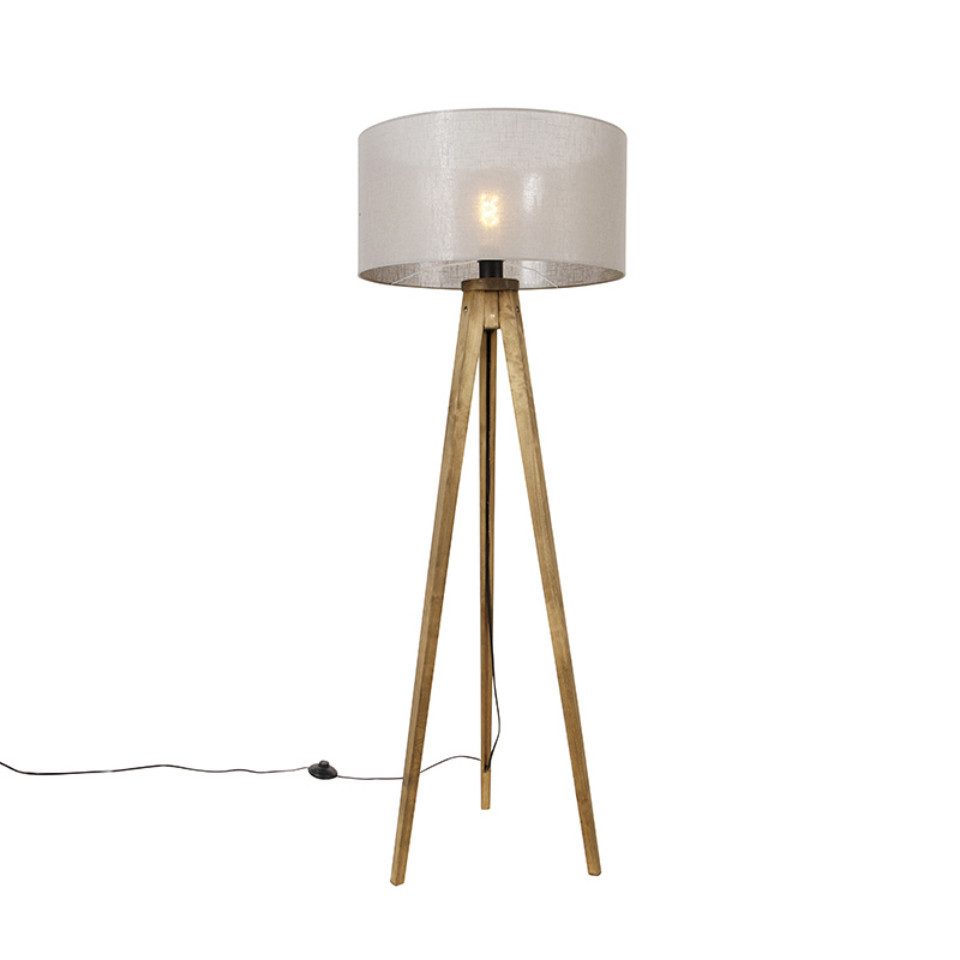 Qazqa Stehlampe Tripod_classic, ohne Leuchtmittel, E27, günstig online kaufen
