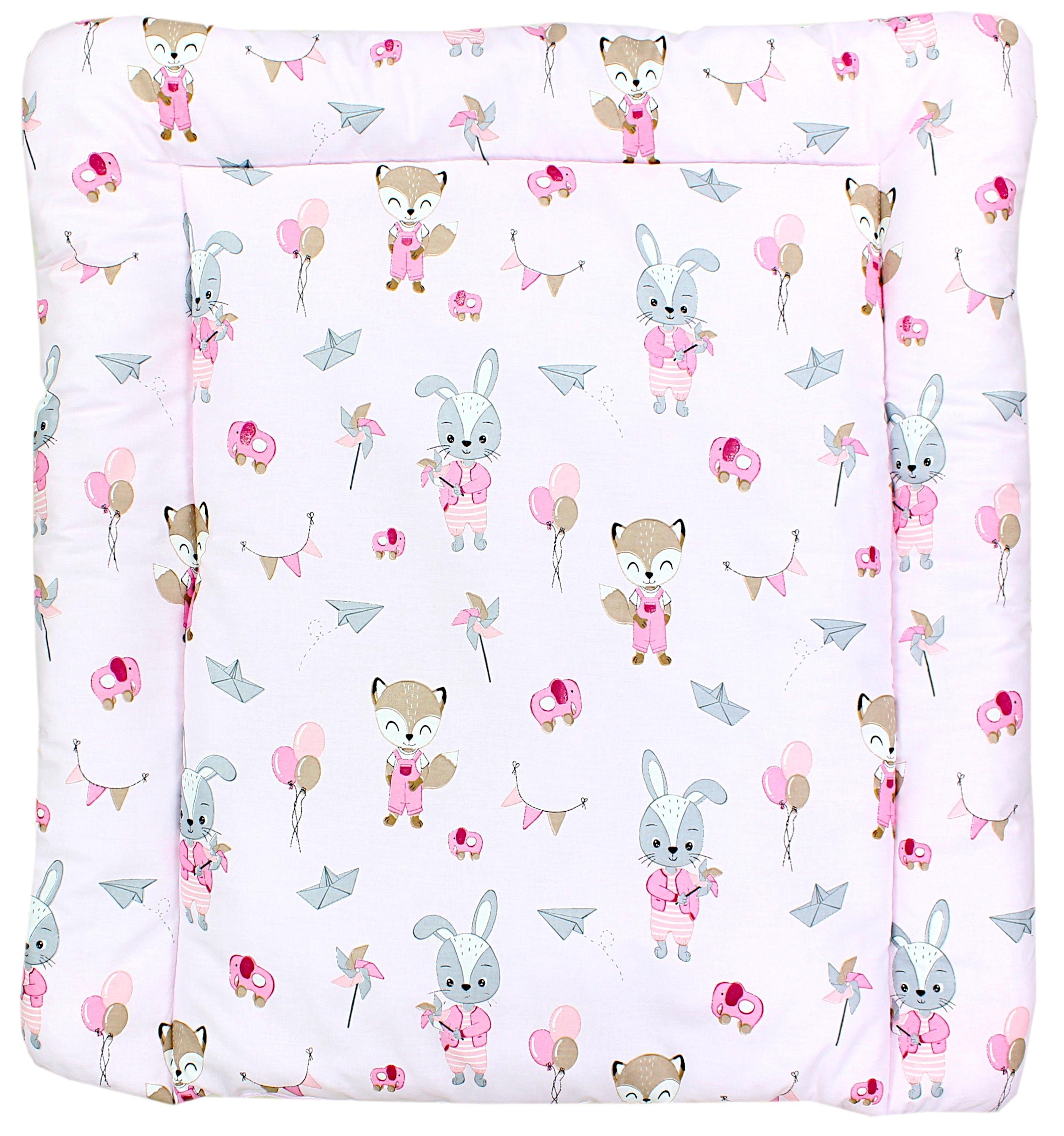 Kaninchen Wickelauflage / Rosa Baumwollbezug mit Wickeltischauflage Fuchs TupTam Baby Gemustert / TupTam