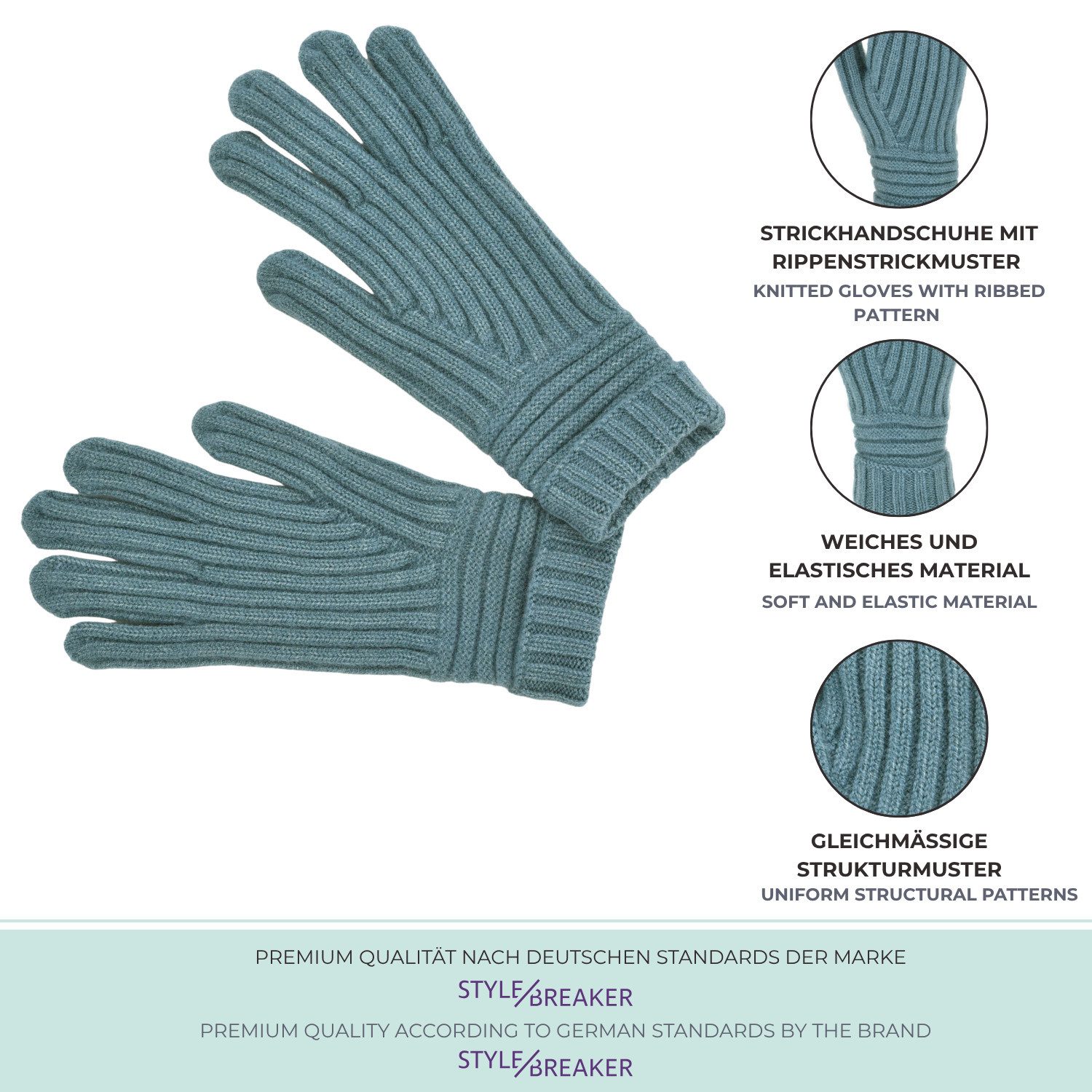 styleBREAKER Strickhandschuhe Strickhandschuhe mit Rippenmuster (1-St)