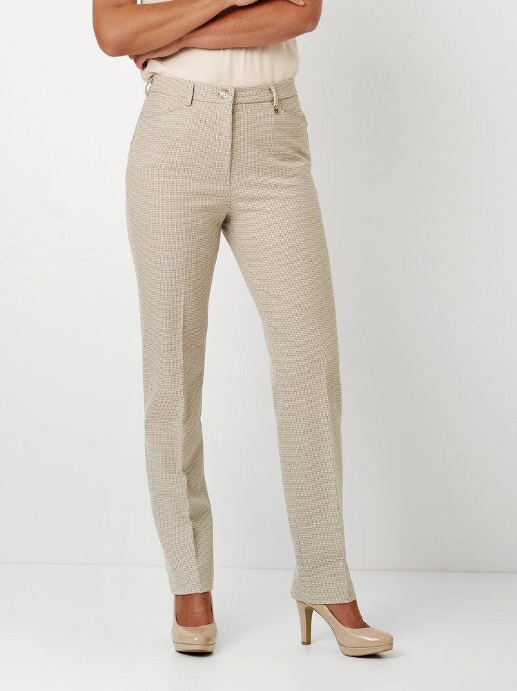 Relaxed by TONI Bügelfaltenhose Steffi mit feinem Hahnentritt