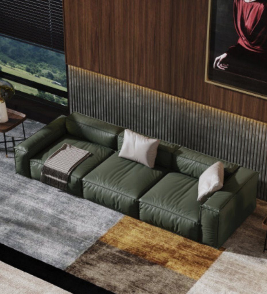 JVmoebel Sofa, Sofa 4 Sitzer Big xxl Couch Sofas Couchen Wohnzimmer Design Viersitzer Grün