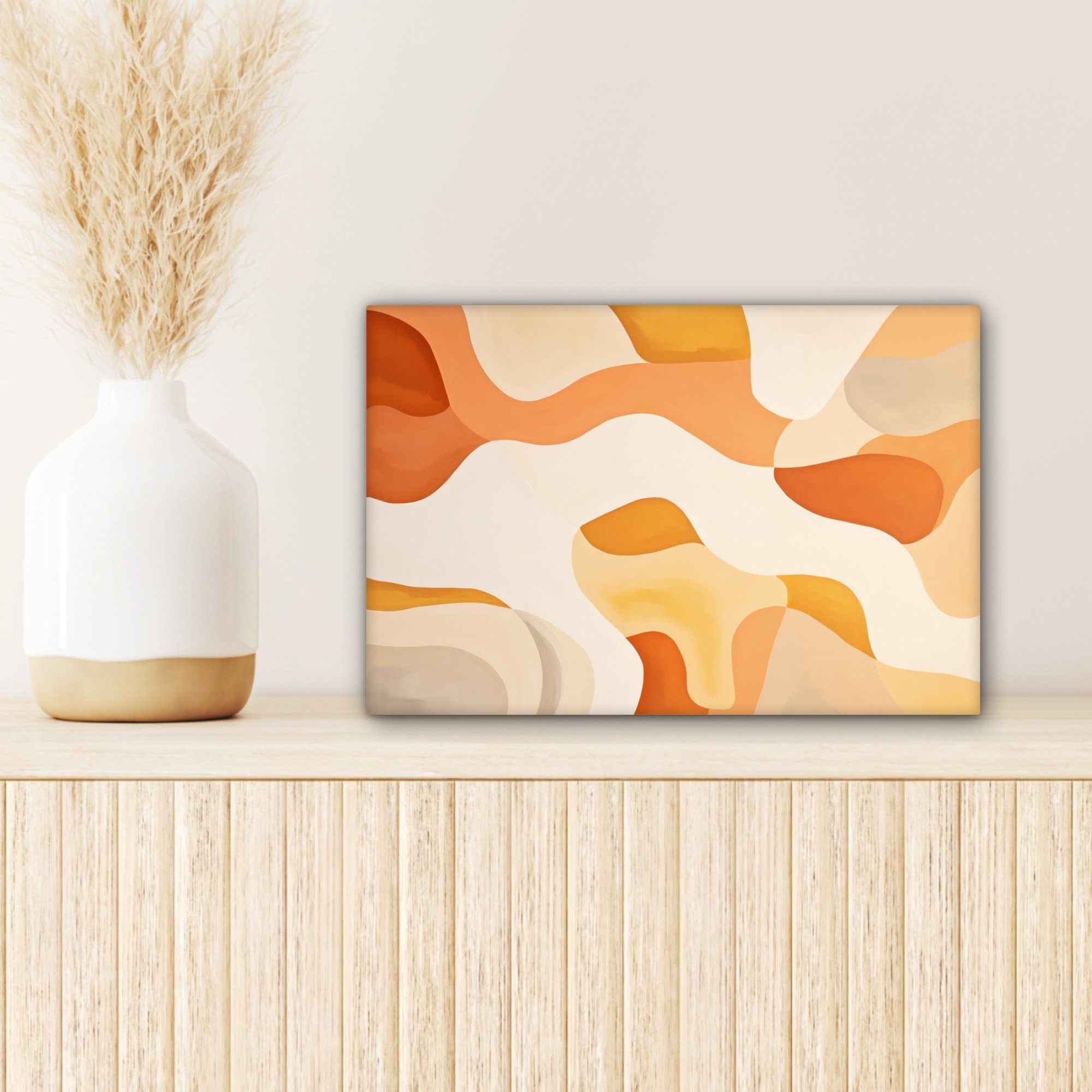 Wandbild Orange Wanddeko, Aufhängefertig, OneMillionCanvasses® Abstrakt cm (1 Leinwandbild - Kunst, Leinwandbilder, 30x20 St), -