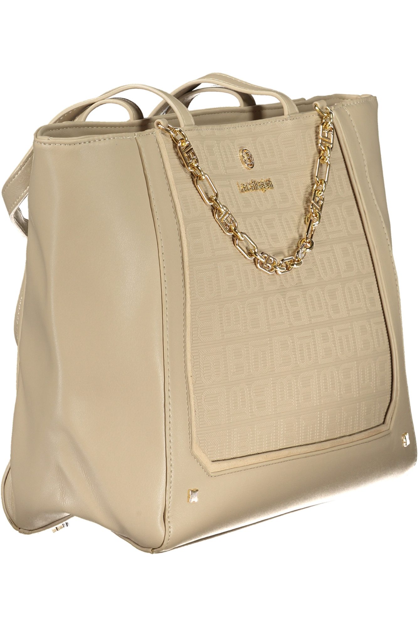 Laura Biagiotti Umhängetasche, Zeitlose Eleganz: Beige Handtasche mit Kontrasten & Schutzfüßen