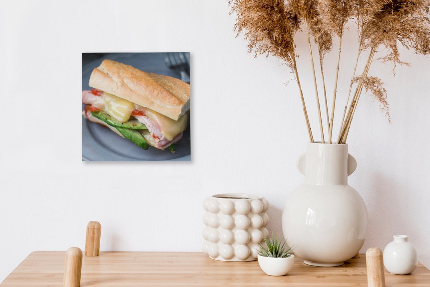(1 für Reichhaltig Toastbrot St), OneMillionCanvasses® zum Wohnzimmer Leinwand Leinwandbild Bilder Mittagessen, Schlafzimmer gefülltes