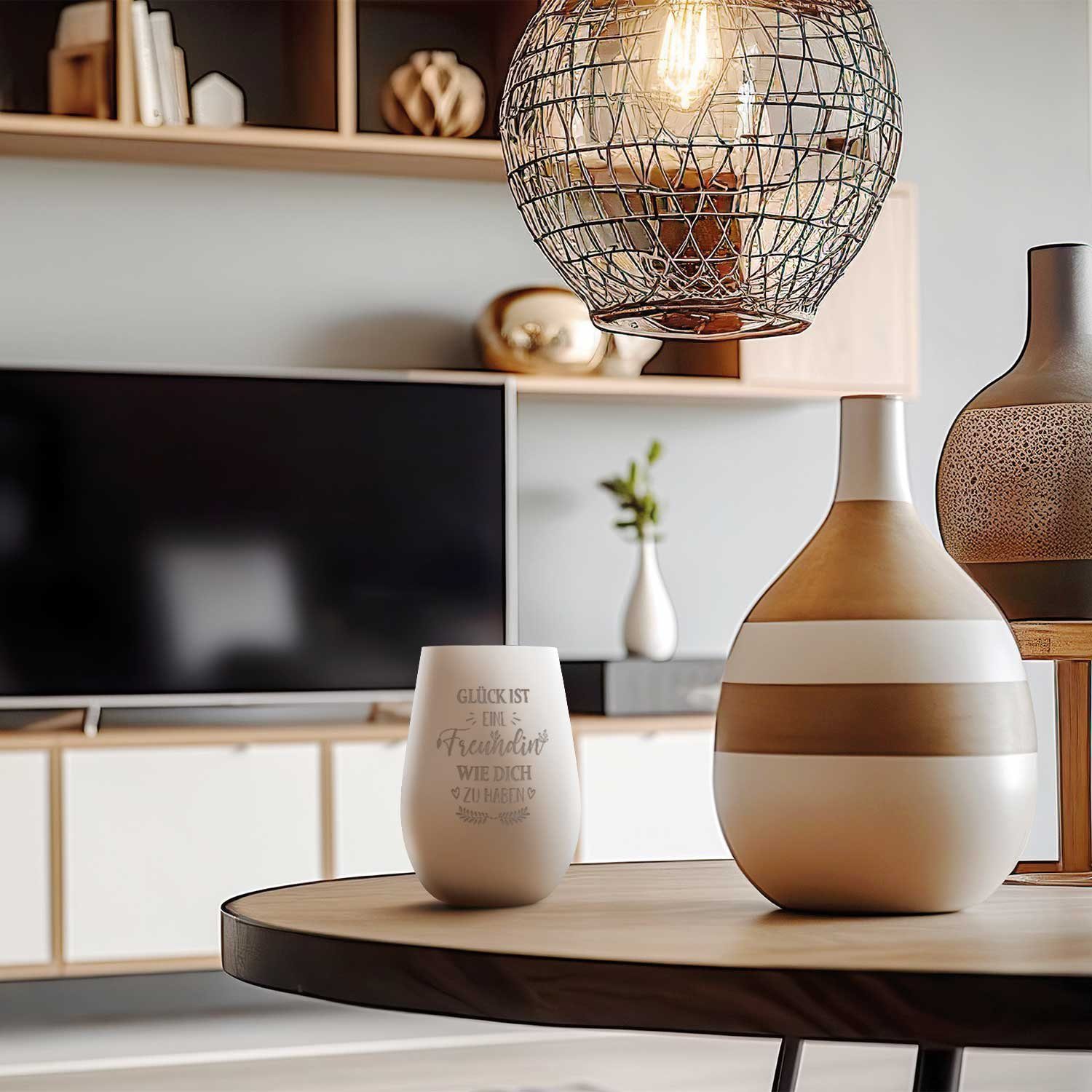 GRAVURZEILE Windlicht aus Glas mit Gravur - Glück ist eine Freundin wie Dic günstig online kaufen