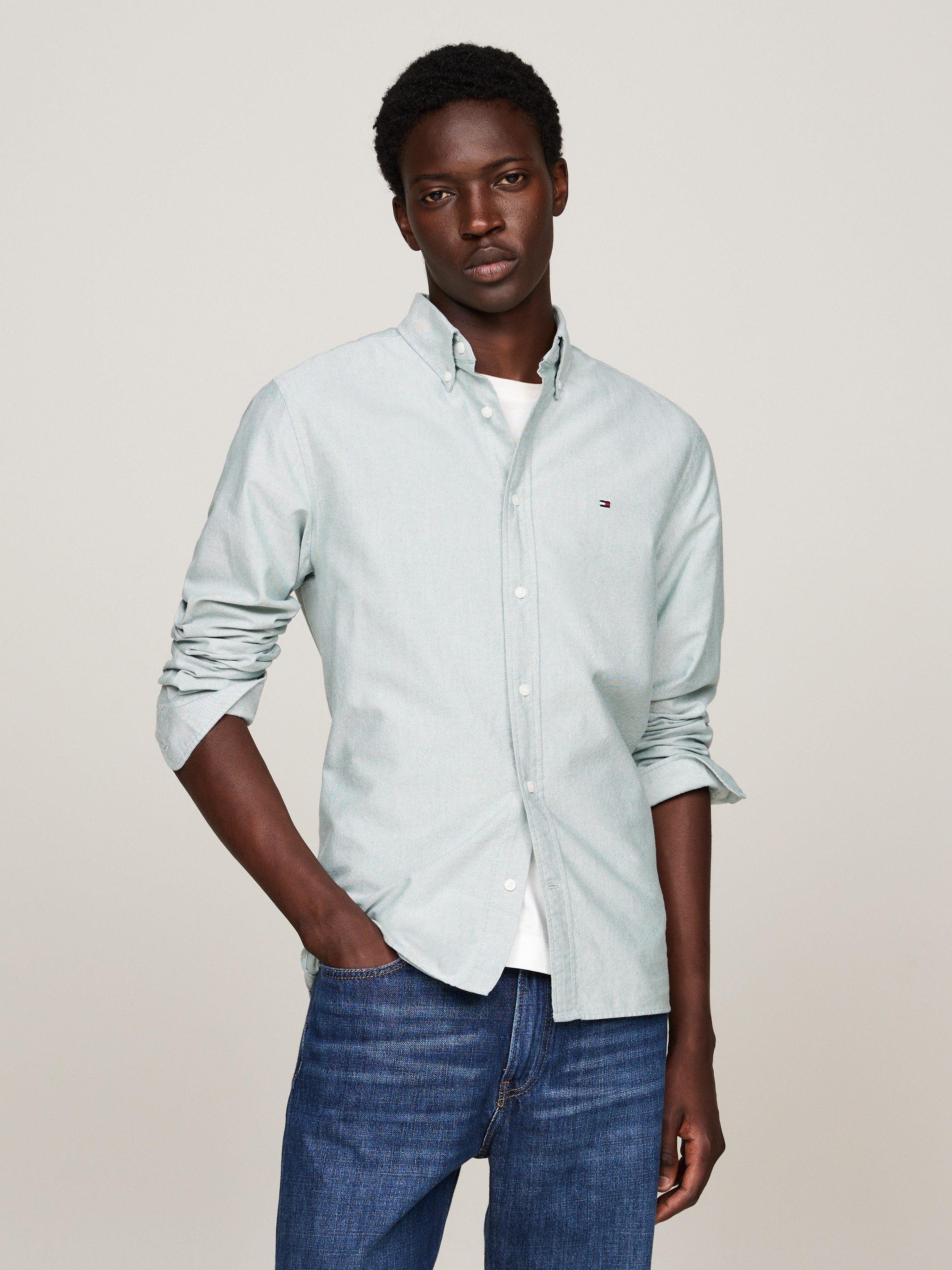 Tommy Hilfiger Langarmhemd SOLID HERITAGE OXFORD günstig online kaufen