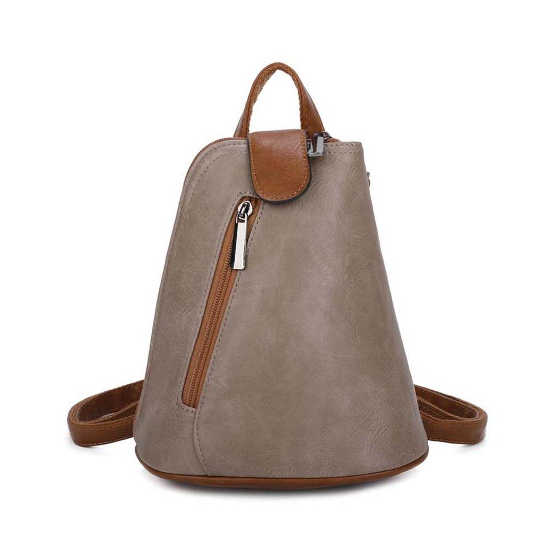 ITALYSHOP24 Rucksack Damen Schultertasche Cross Over BodyBag Umhängetasche BackPack Daypack, Leder Optik mini Cityrucksack Handytasche Geldbörse Reise Shopping Bag