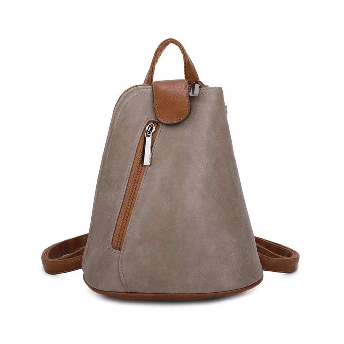 ITALYSHOP24 Rucksack Damen Tasche Schultertasche Crossover, kleiner Rucksack, Umhängetasche / Handtasche tragbar