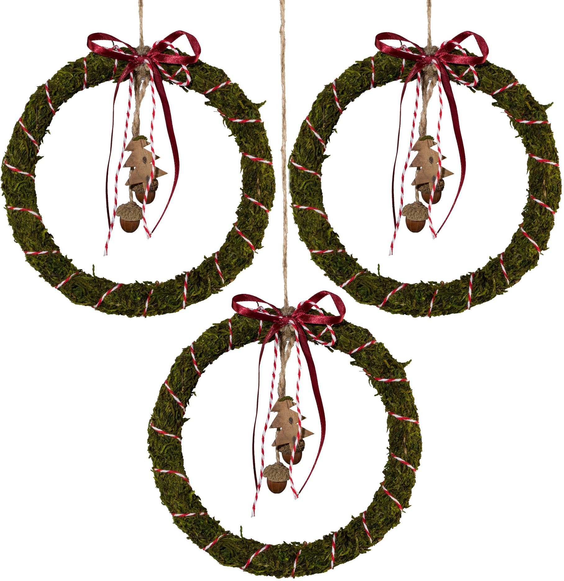 Creativ home Dekohänger Weihnachtsdeko (Set, 3 St), aus Deko-Tannenzweigen, Höhe ca. 20 cm
