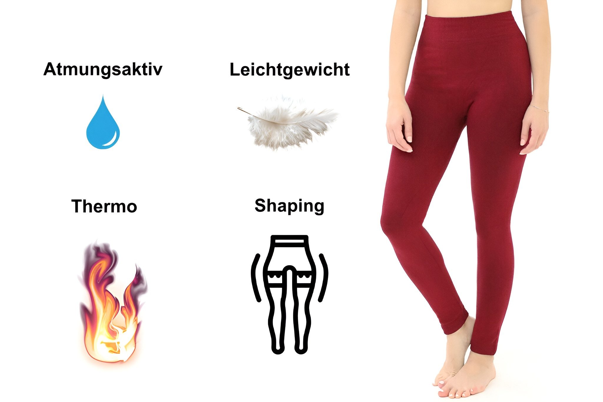 Leggings Park Thermoleggings Damen Gefüttert Winter Thermo Leggings, Einheitsgröße, Hoher Bund (Elastisches Stretch-Material für optimale Bewegungsfreiheit, 1-tlg., High-Waist-Design sorgt für perfekten Sitz und Komfort) Shaping-Effekt & Anti-Cellulite-Funktion für eine schöne Silhouette