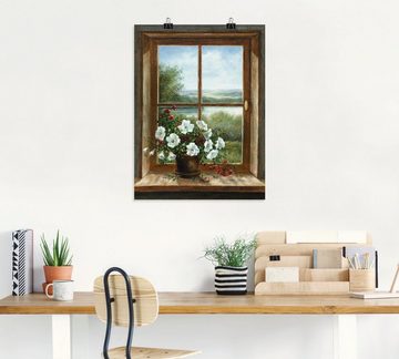 Artland Wandbild Blumen am Fenster, Arrangements (1 St), als Alubild, Outdoorbild, Leinwandbild, Poster, Wandaufkleber