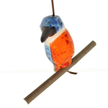 Tangoo Gartenfigur Tangoo Keramik-Eis-Vogel türkis auf Ast zum Hängen, (Stück)