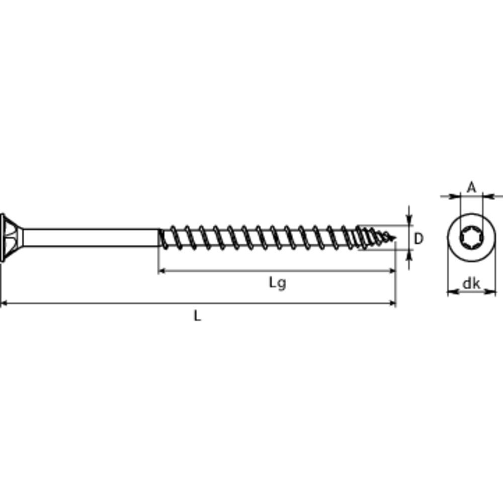 63 Holzschraube mm 175 mm SWG Edelstahl Hox 40 040 T-Profil SWG 914 Schraube 4