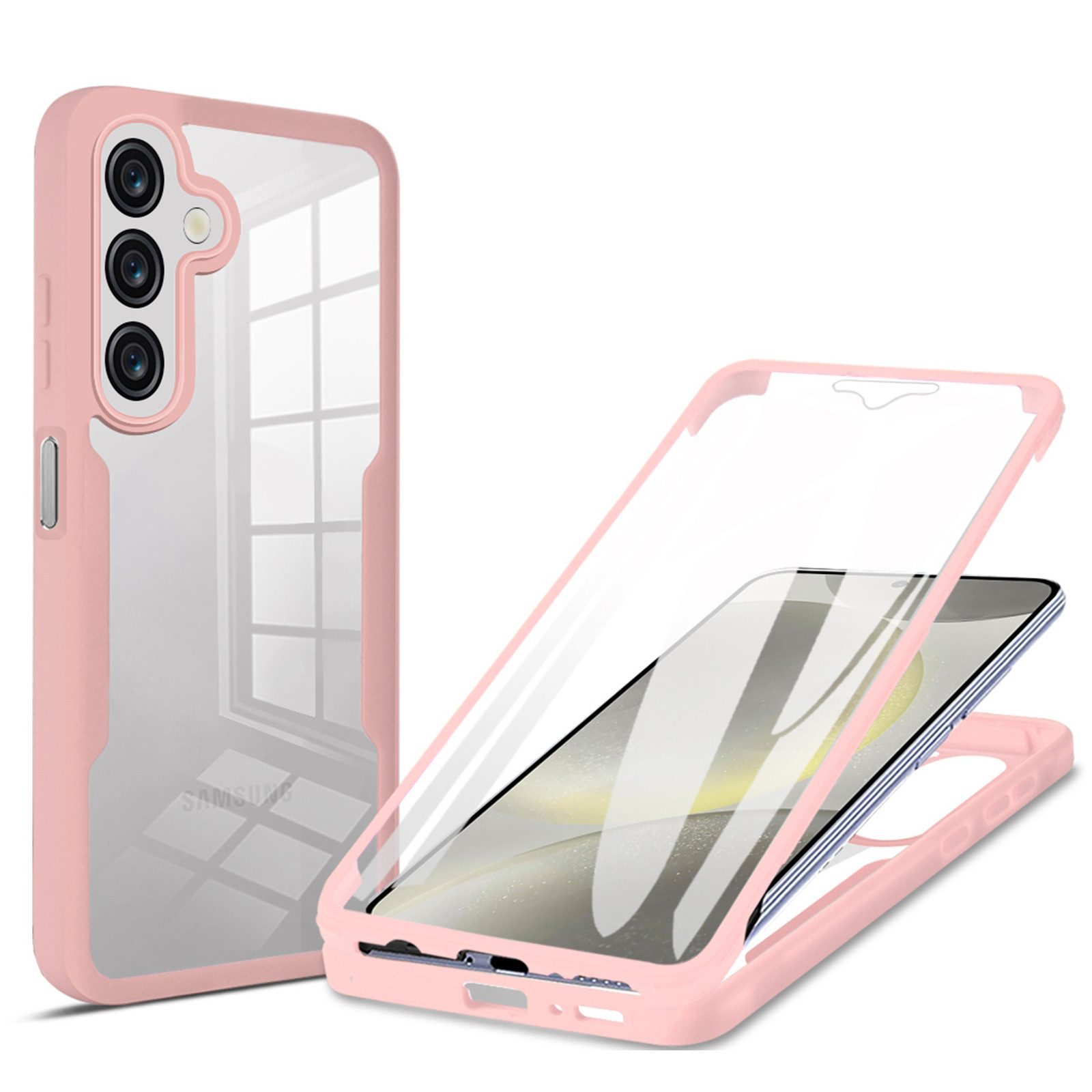betterfon Handyhülle für Samsung A16 2-teiliges 360° TPU Schutzcase, 2-teiliges 360 Grad Case mit Rundumschutz und Displayschutz