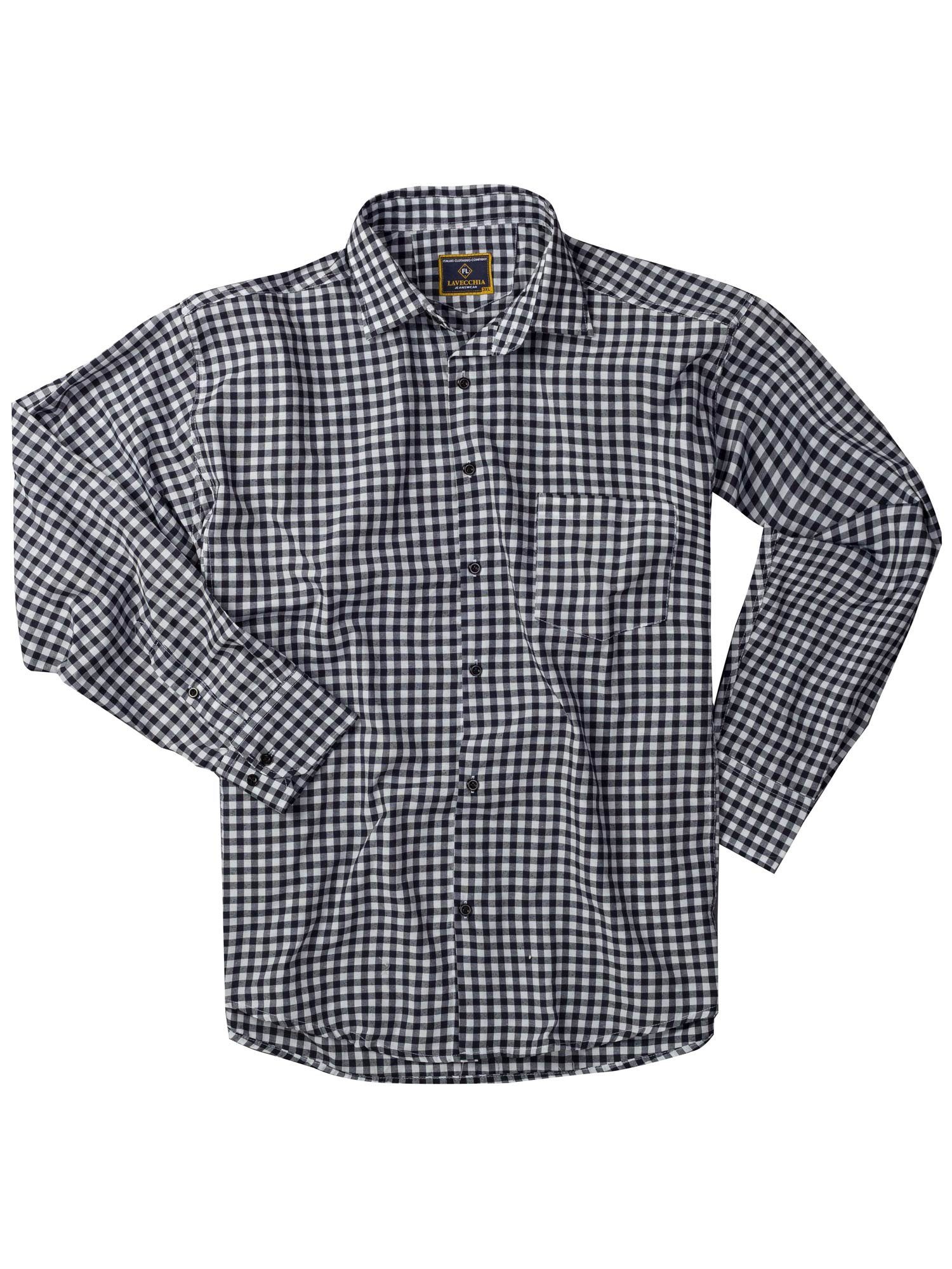 Lavecchia Langarmhemd Lavecchia Herren Langarmhemd HLA17 (Jeansblau-Weiß, 4 günstig online kaufen