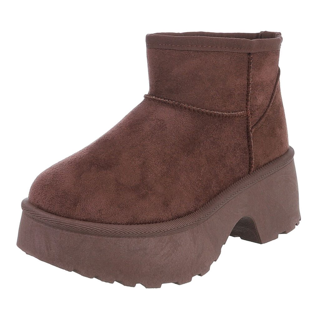 Ital-Design Plattform Ankle Boots für Damen – Stilvoll & Bequem Snowboots (90503047) Blockabsatz Stiefeletten in Braun