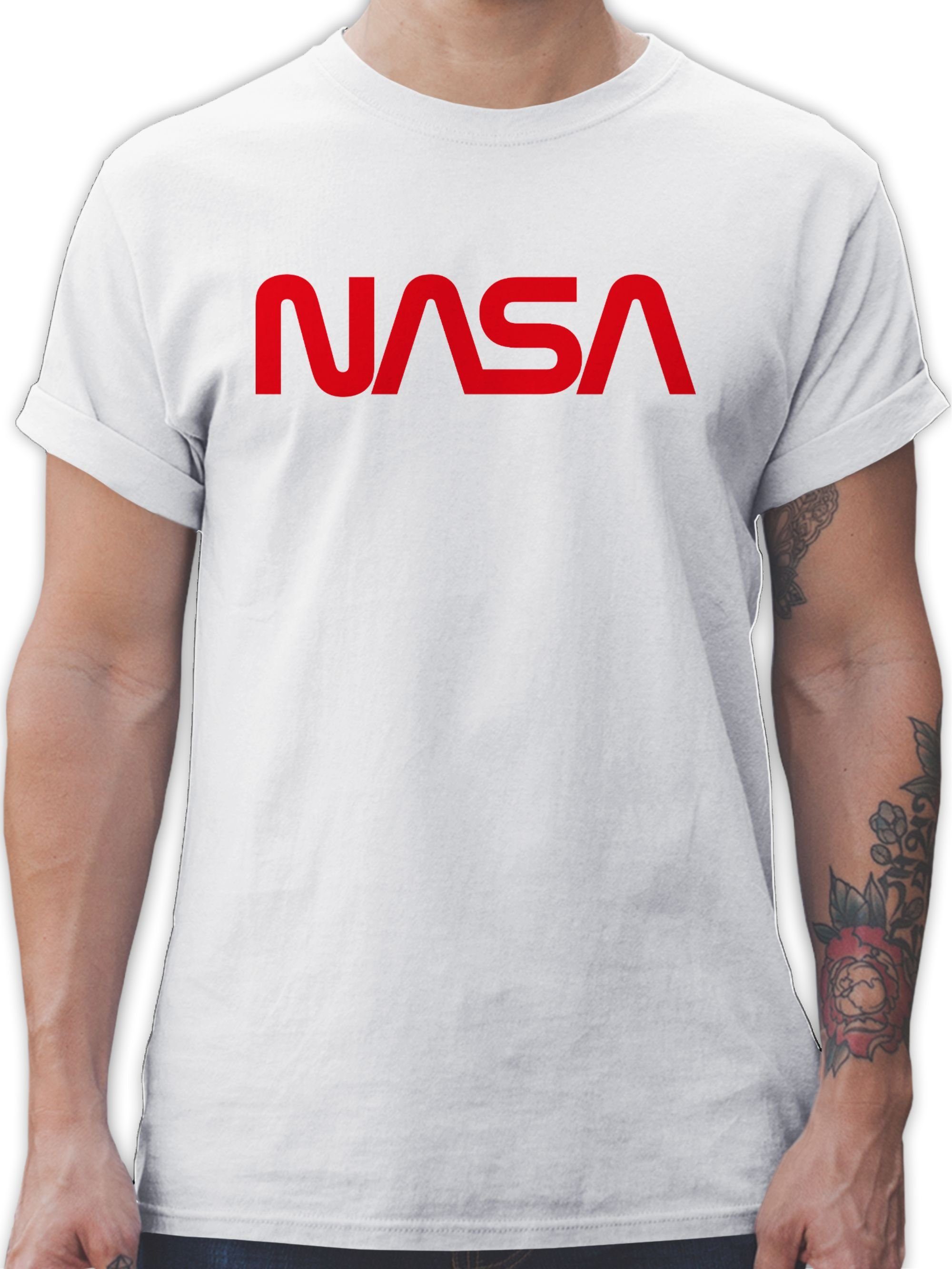 Shirtracer T-Shirt Nasa - Raumfahrt Astronaut Mondlandung Weltraum Nerd Geschenke 02 Weiß