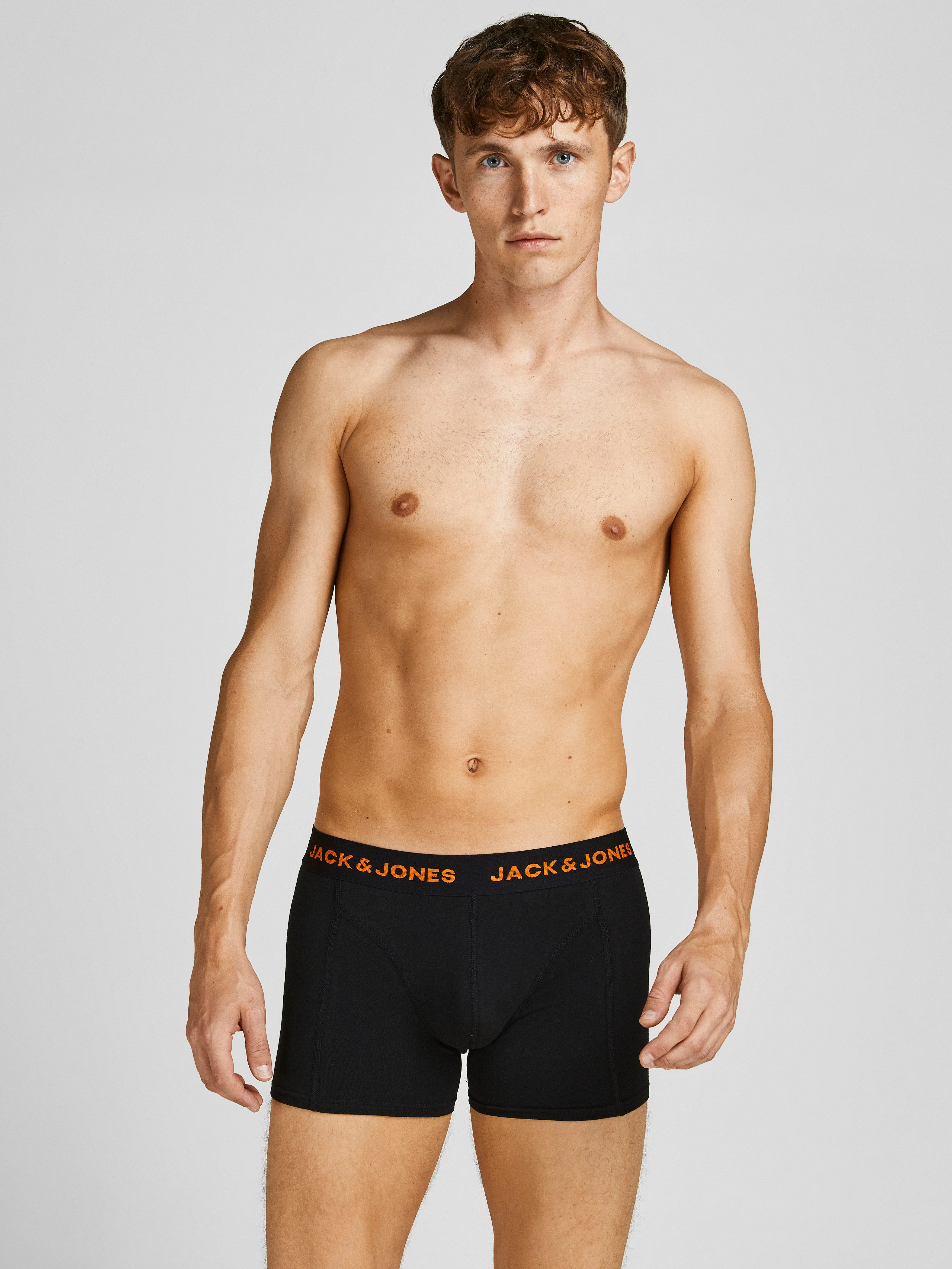 Jack & Jones Trunk JACBLACK eng anliegend, bequem mit elastischem Bund (Packung, 5-St) unifarben & meliert, Baumwollmischung, elastisches Bündchen