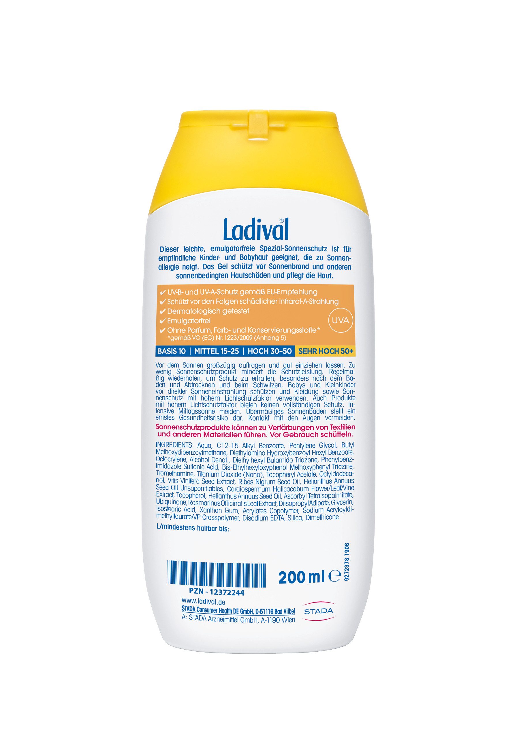 Ladival Sonnenschutzmilch Sonnenschutzgel für Kinder bei Allergischer Haut LSF 50+, 1-tlg., Sonnencreme