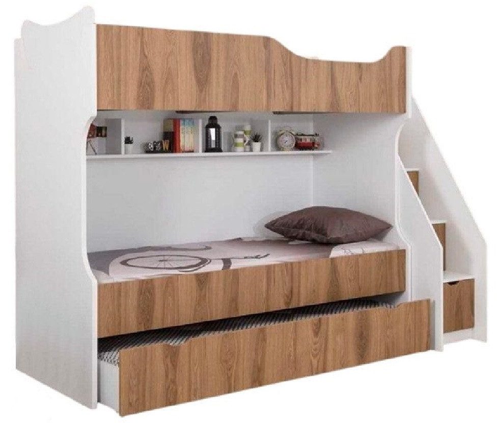 Xlmoebel Etagenbett Stockbett in Weiß, modern und strapazierfähig für Kinderzimmer (1-St., Bett), Hergestellt in Europa